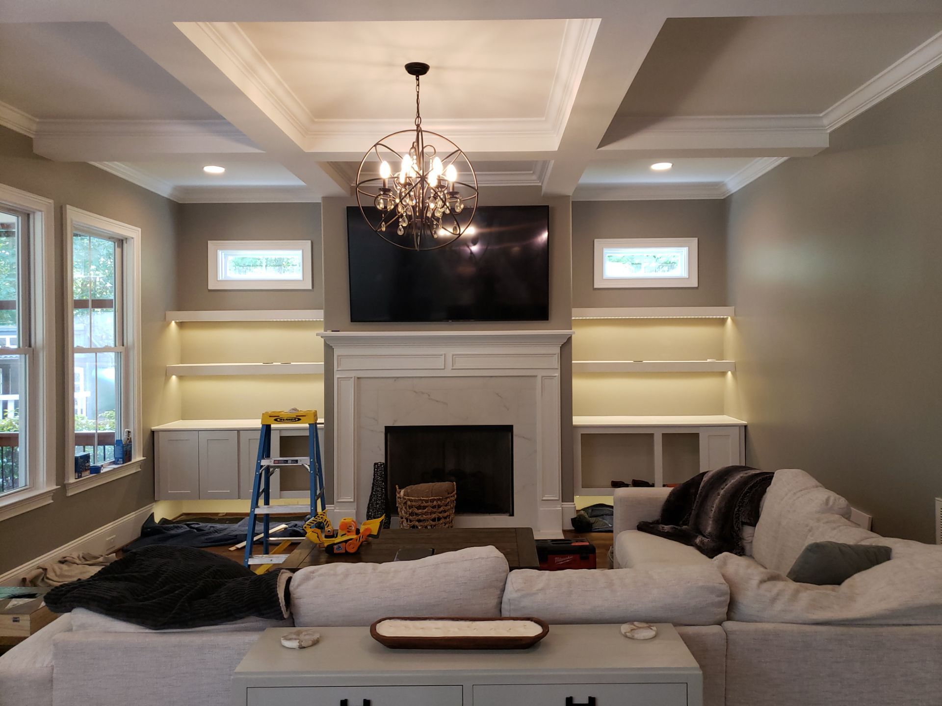 Fireplace Transformed! Custom Cabinets by A Step Above Handy LLC
