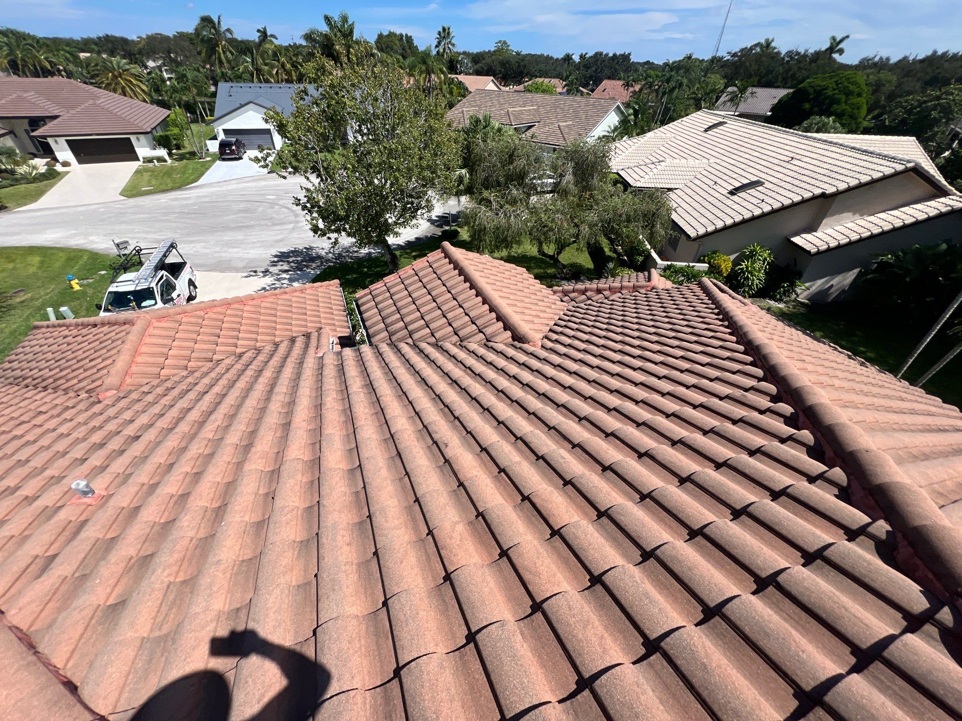 Concrete Tile Roof Repair and Ridge Sealing in Parkland by Aastro Roofing