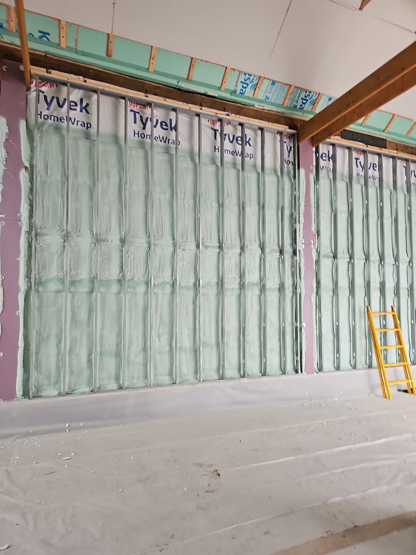 Exterior Installation using Closed Cell Spray Foam by NYS Foam & Energy