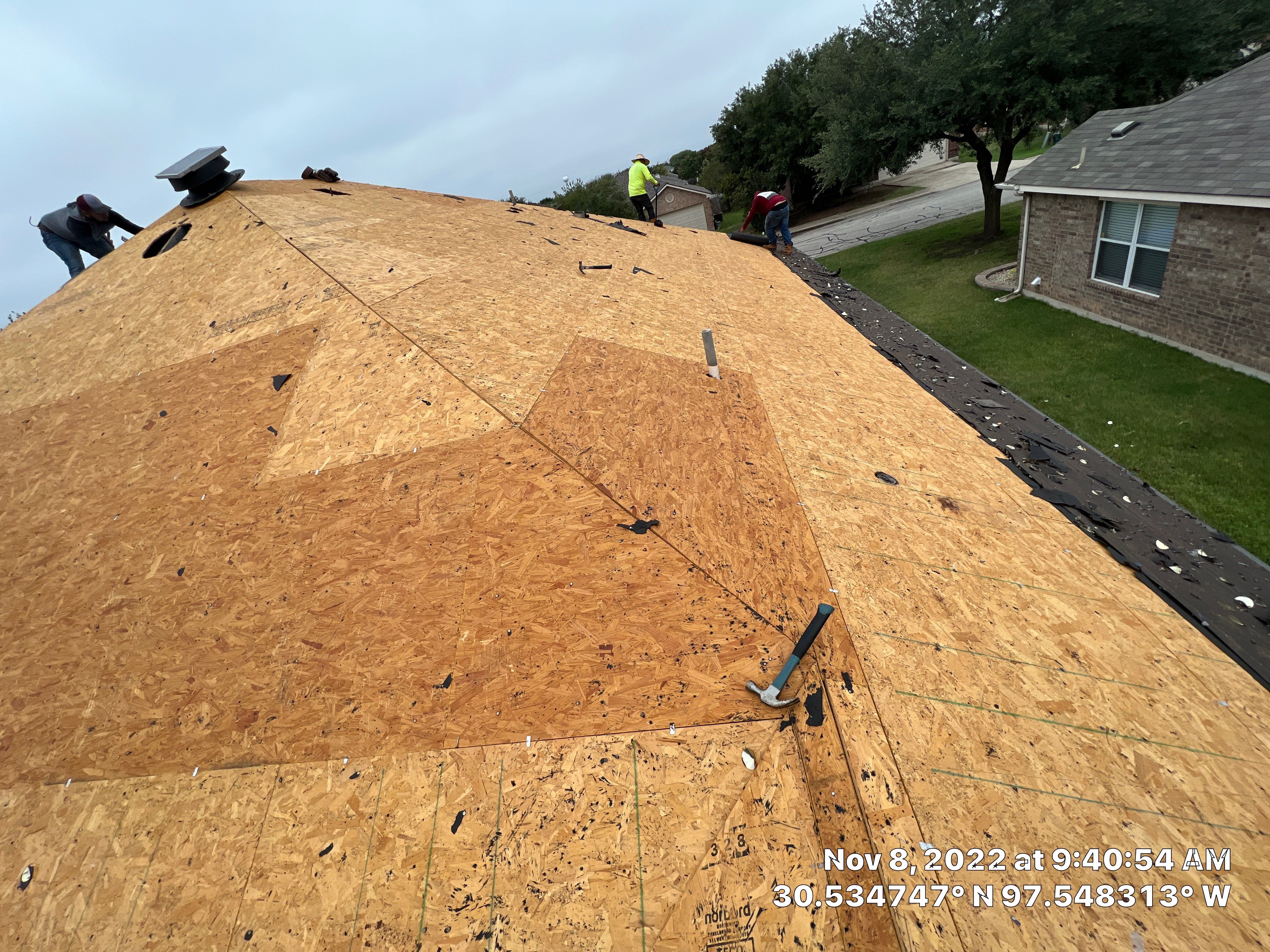 Residential Roof Replacement and Decking Installation in Hutto by Caliber Restoration LLC