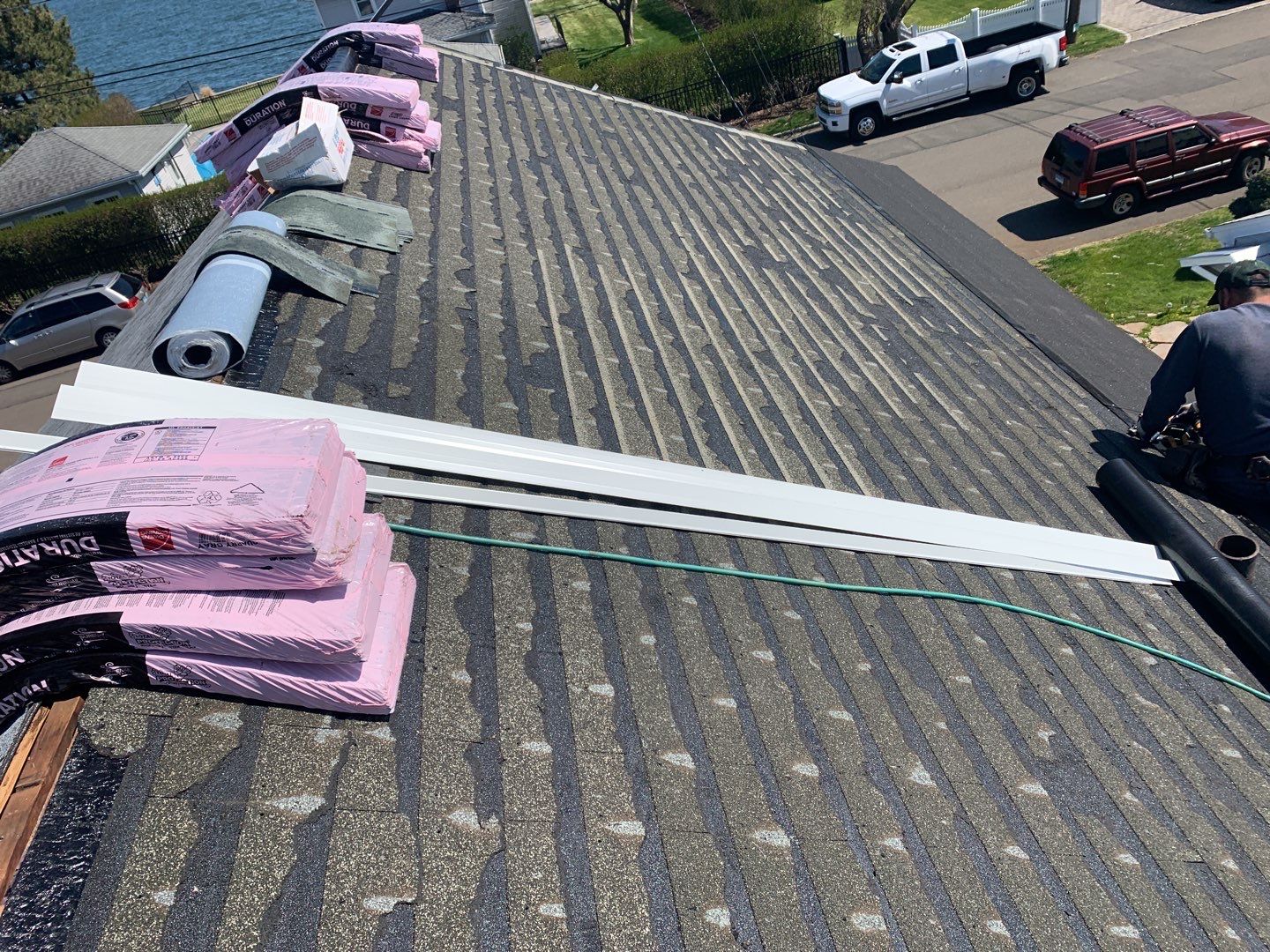 Residential Roofing Installation using Owens Corning Duration Slatestone Gray by A Plus Exterior