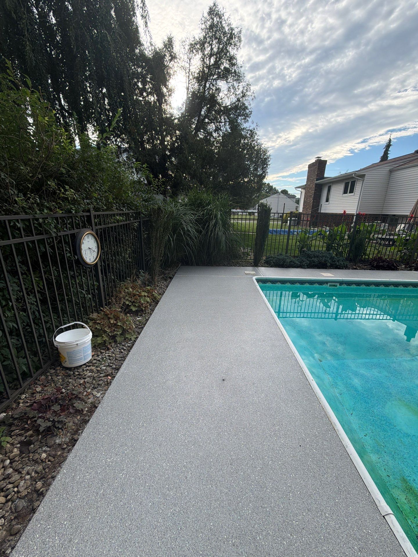 Blue Granite Pool Patio Concrete Coating in Lincoln Park by Spectrum Painting, LLC