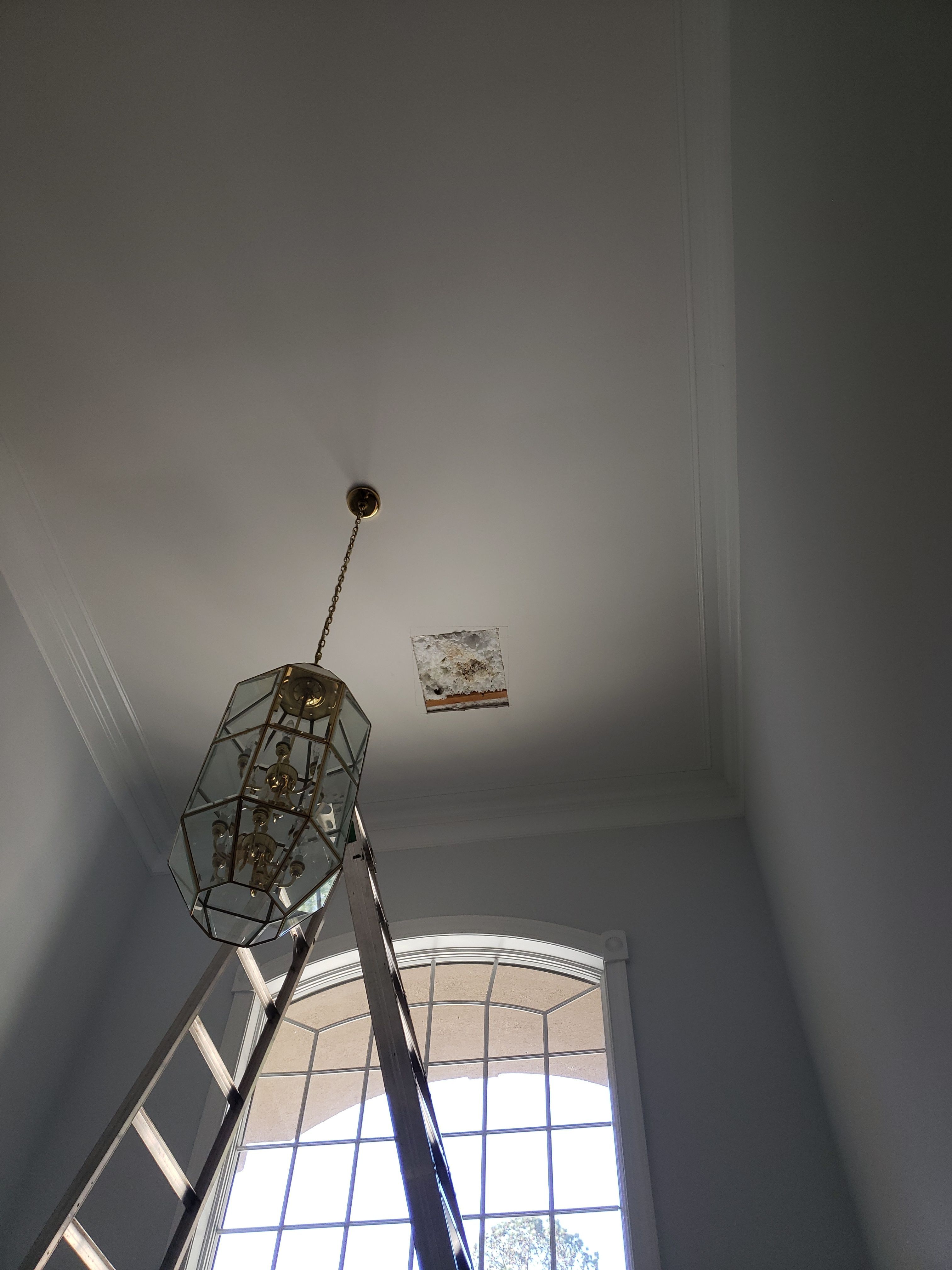 Seamless Drywall Patch & Chandelier Upgrade! ✨ by A Step Above Handy LLC 