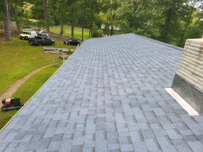 Commercial Roofing Installation using Owens Corning TruDefinition Duration AR - Harbor Blue