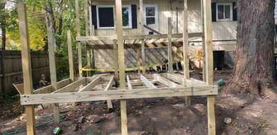 wood deck using treated lumber