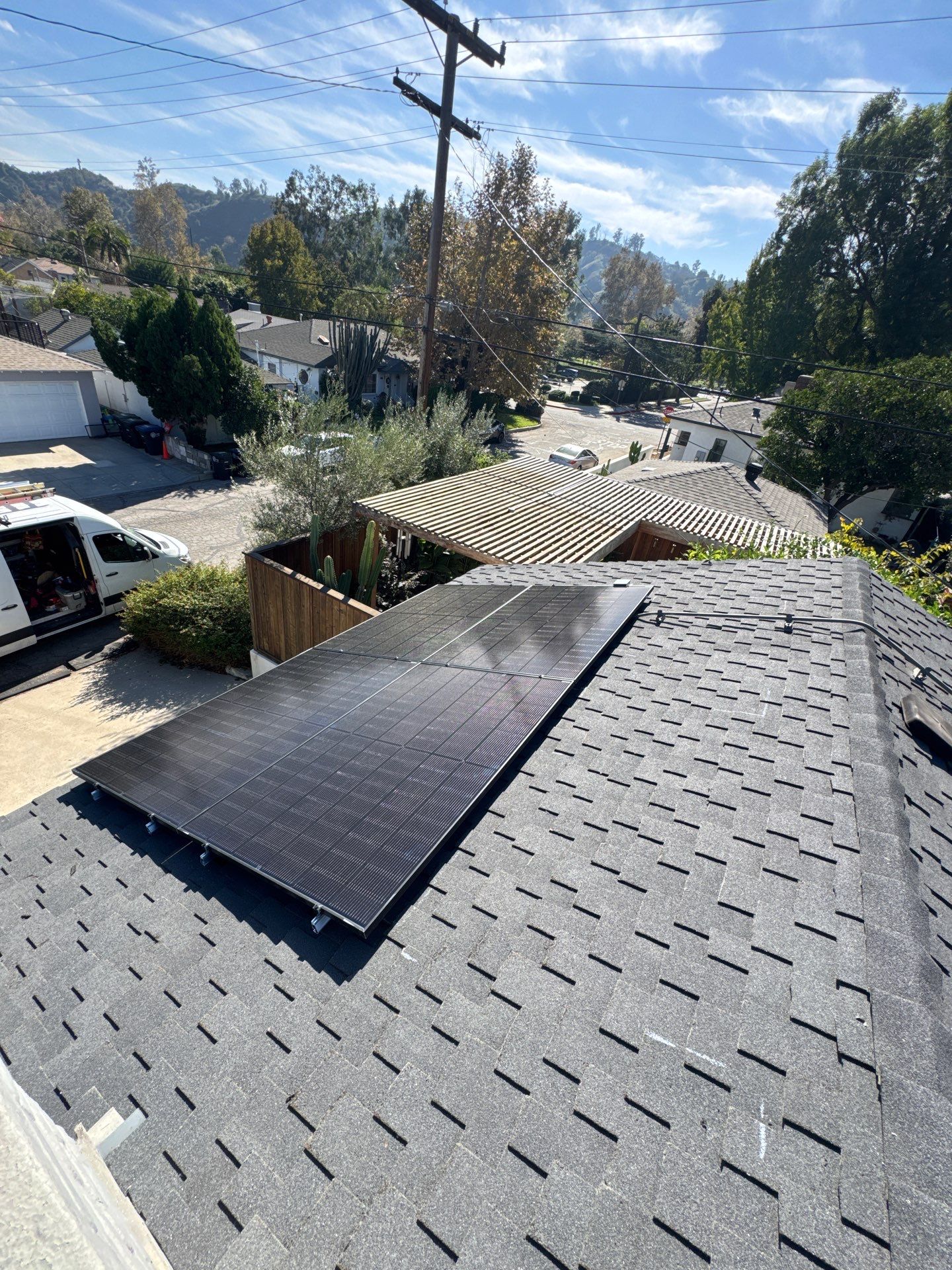 Glendale Residential Solar Installation with Enphase Microinverters on Shingle Roof by AWS Solar