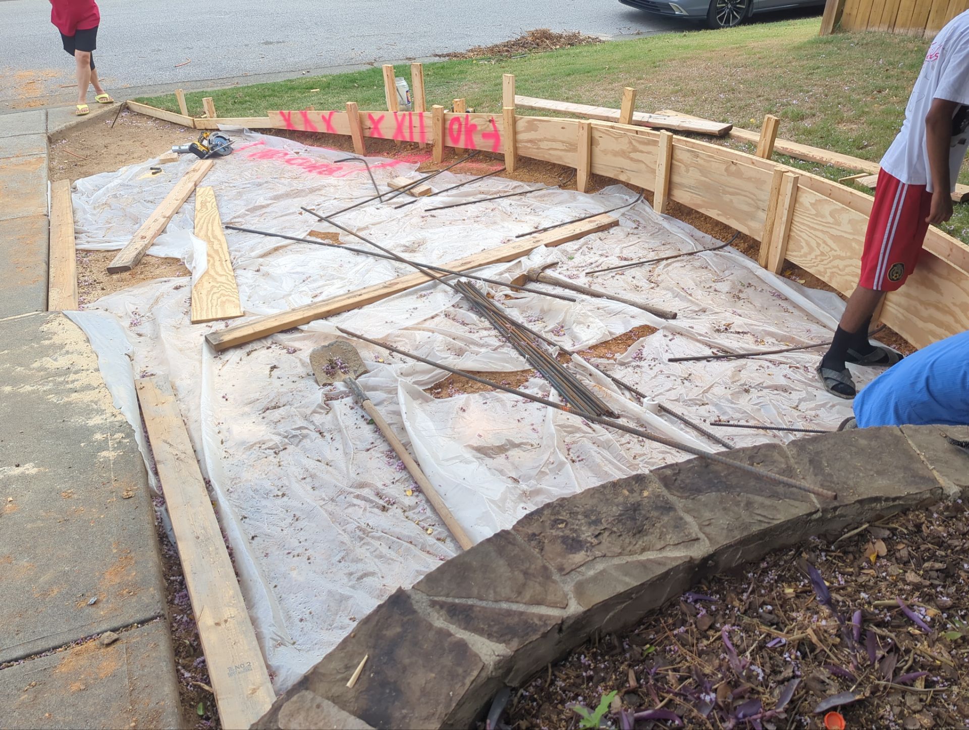 Concrete Driveway Expansion & Retaining Wall | Apex, NC by Elite Remodeling and Design LLC