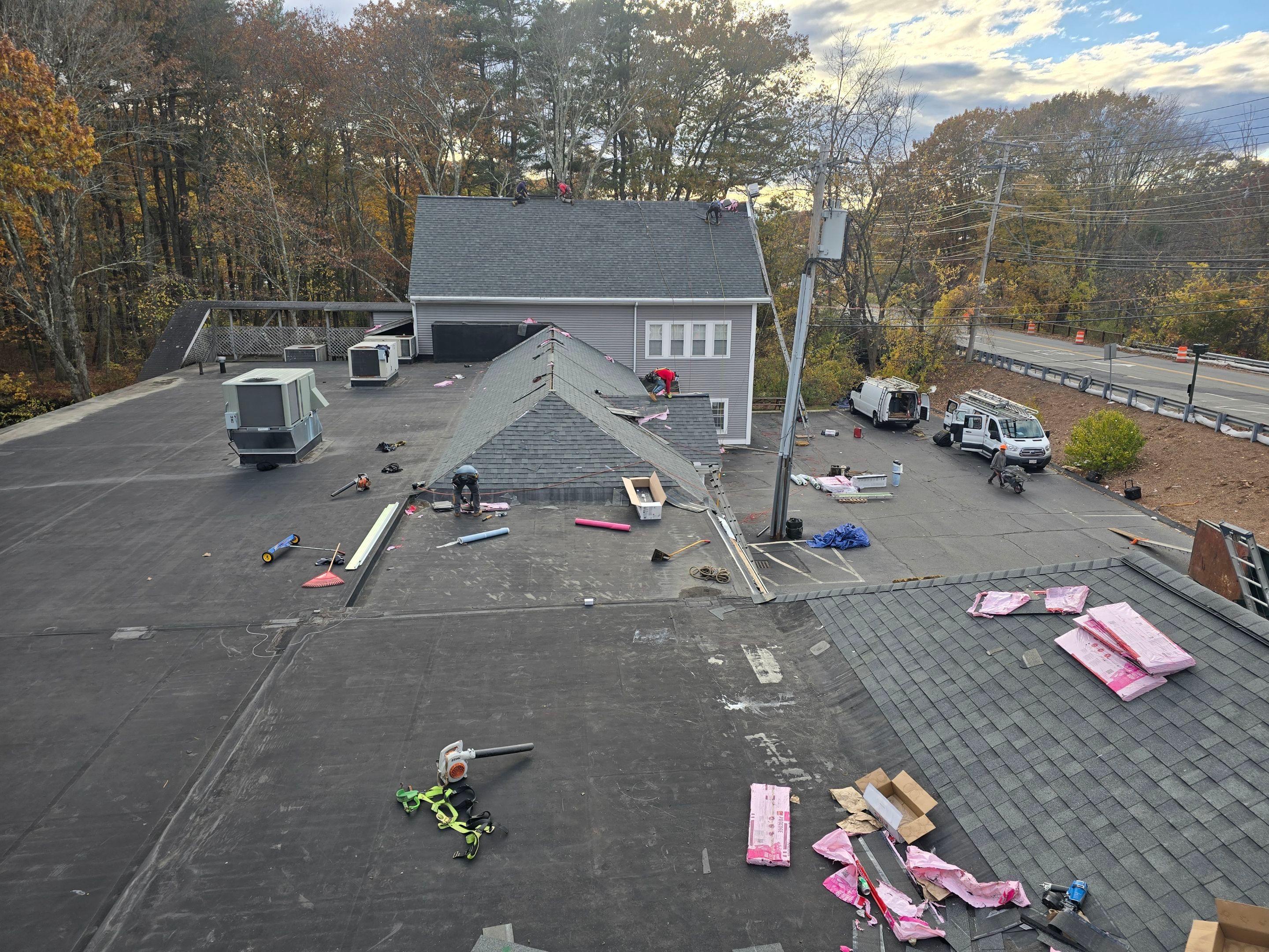 Acton EPDM Roof Edge Reconstruction with Tapered Insulation System by Mighty Dog Roofing of Greater Middlesex County