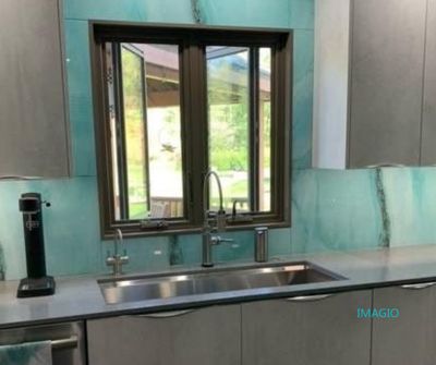 Kitchen Remodel using IMAGIO Solid Glass Backsplash
