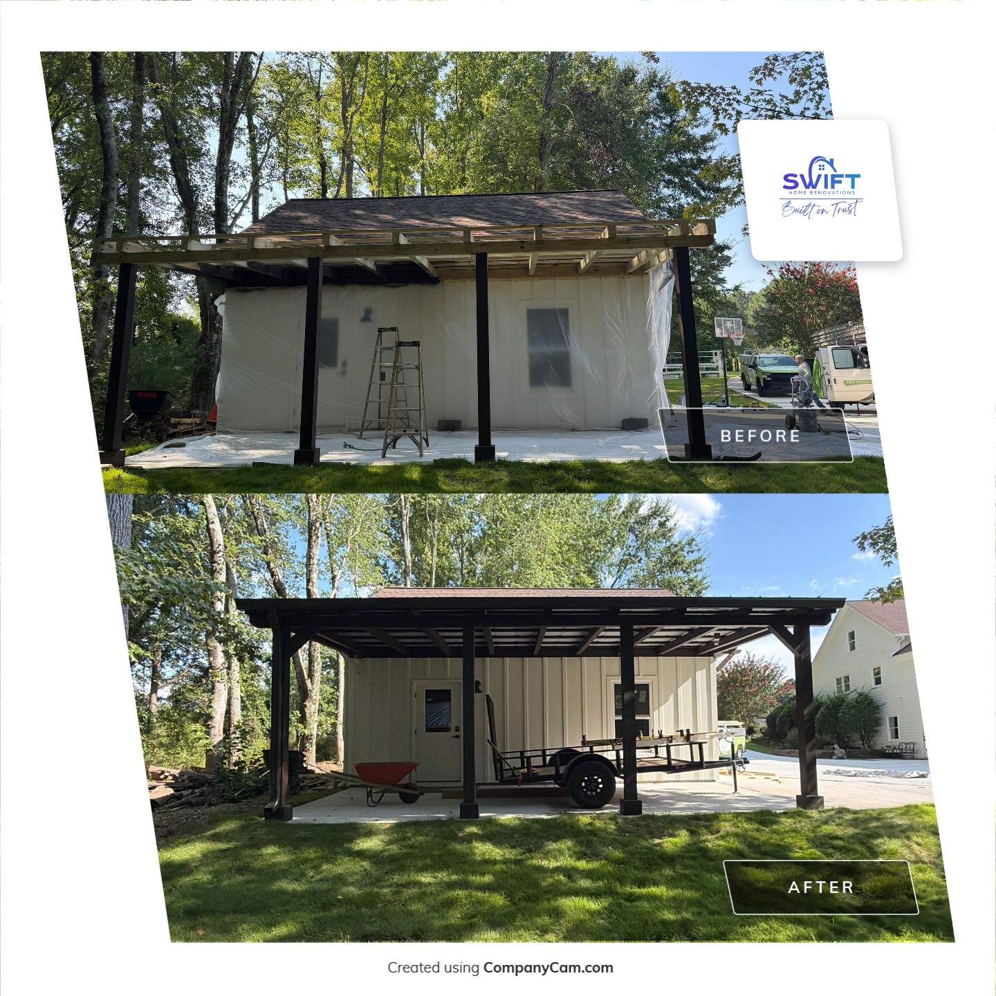Custom Timber Carport and Pergola Addition in Powder Springs by Swift Home Renovations