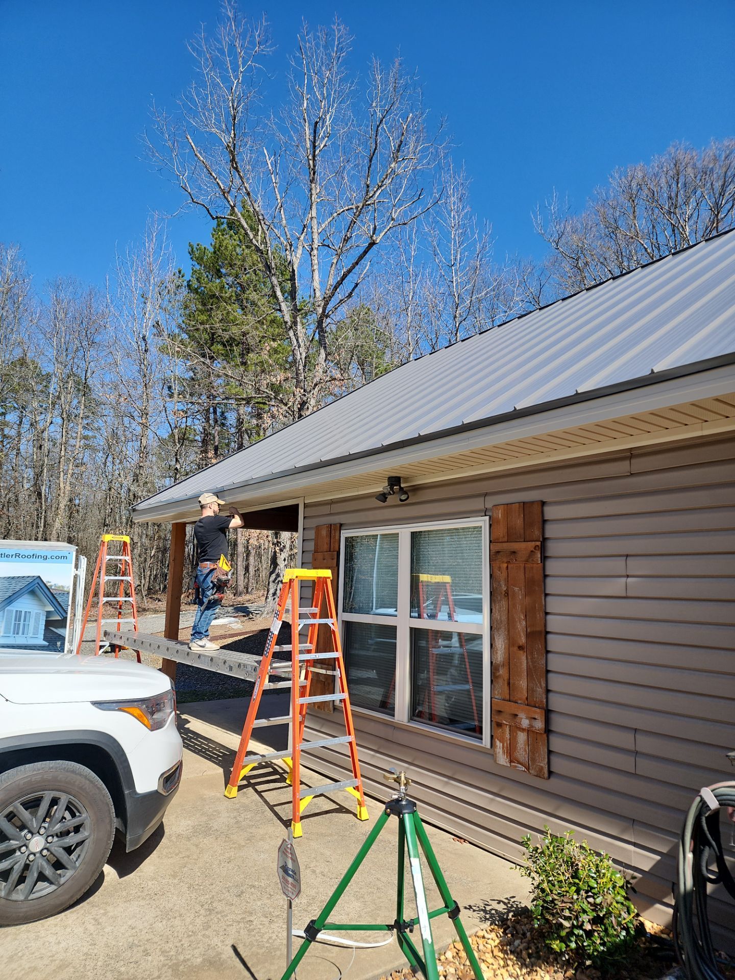 Residential Metal Roof Replacement using Reed's Metals: 26 GA. Standing Seam: Charcoal Grey by Hostetler Roofing