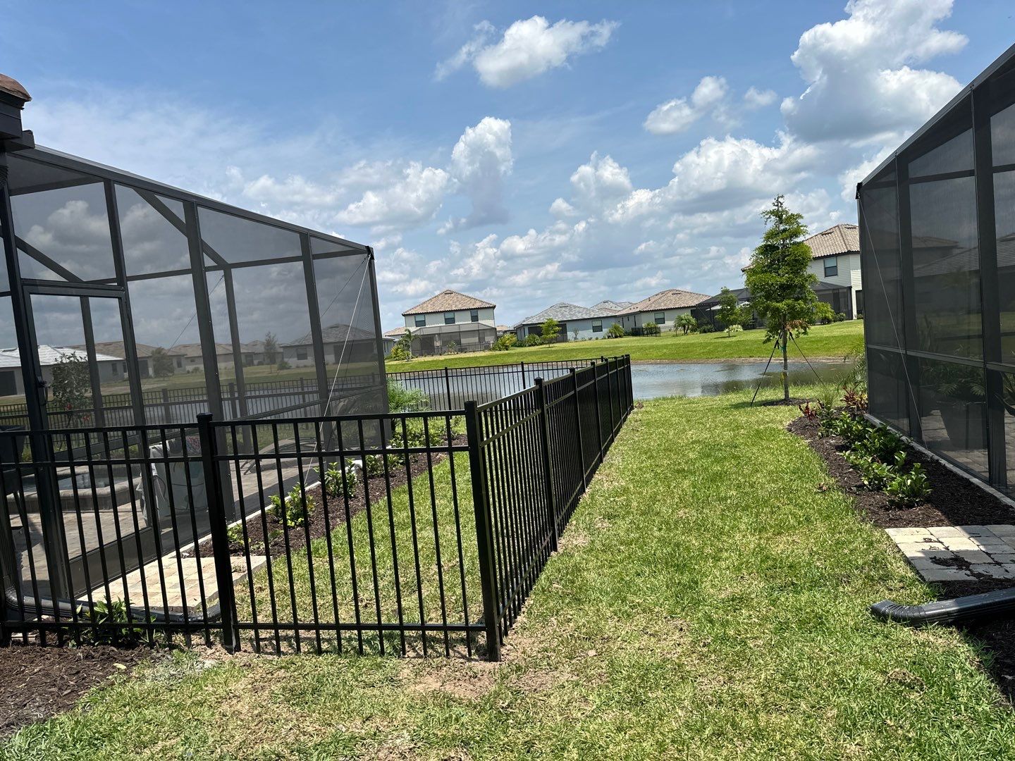 Aluminum Fence Installation using Black 3 Rail Aluminum Fence by Asap fence and gates, LLC
