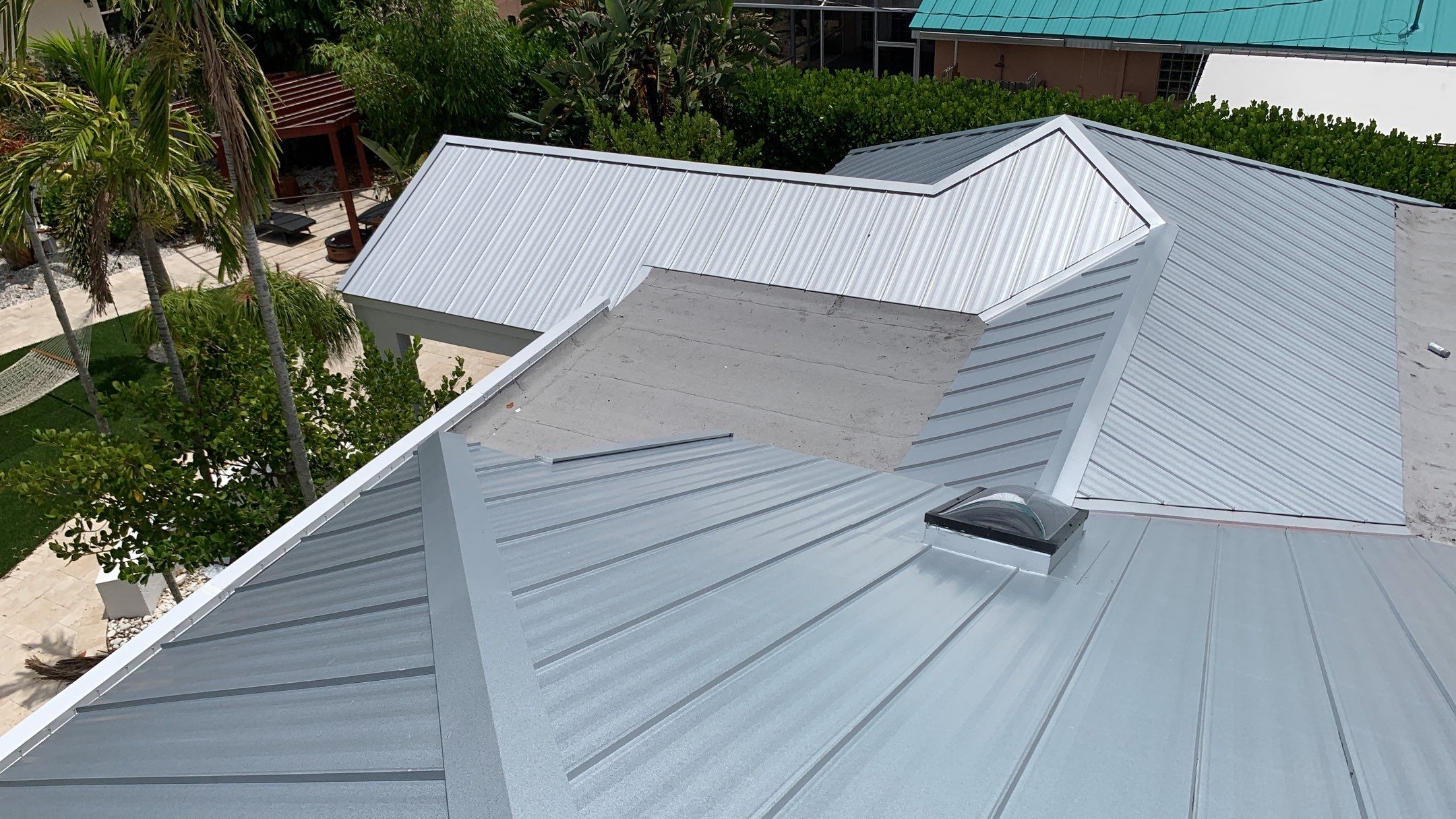 Residential Roofing Installation using 1" Nail strip metal roof by BLUES BROTHERS ROOFING