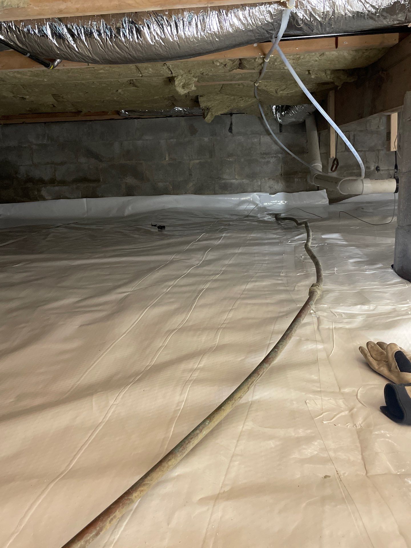 Basement Exterior Walls using Closed Cell Spray Foam by NYS Foam & Energy