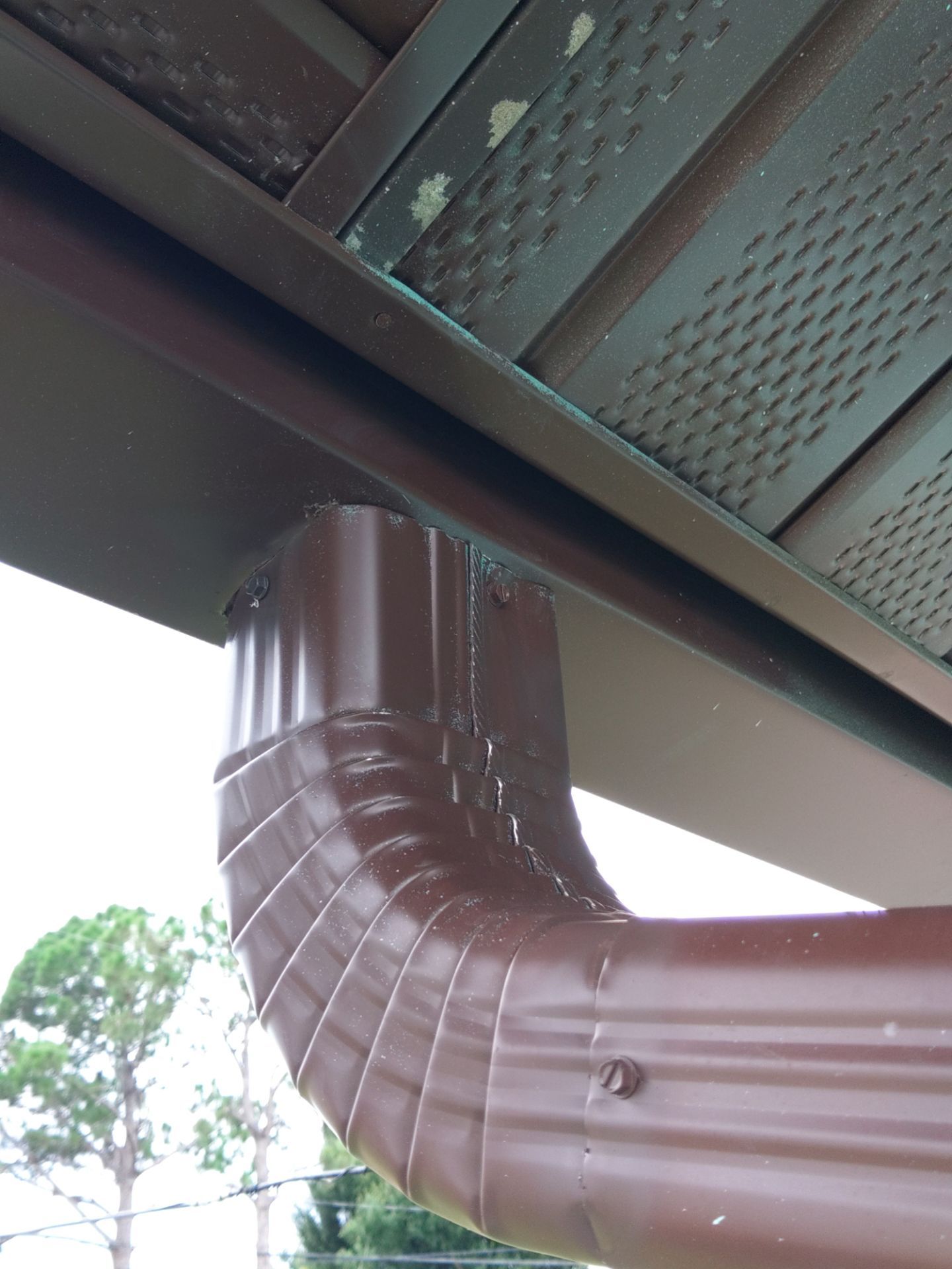 Aluminum Downspouts and Elbows in Englewood FL by Gutter Professors