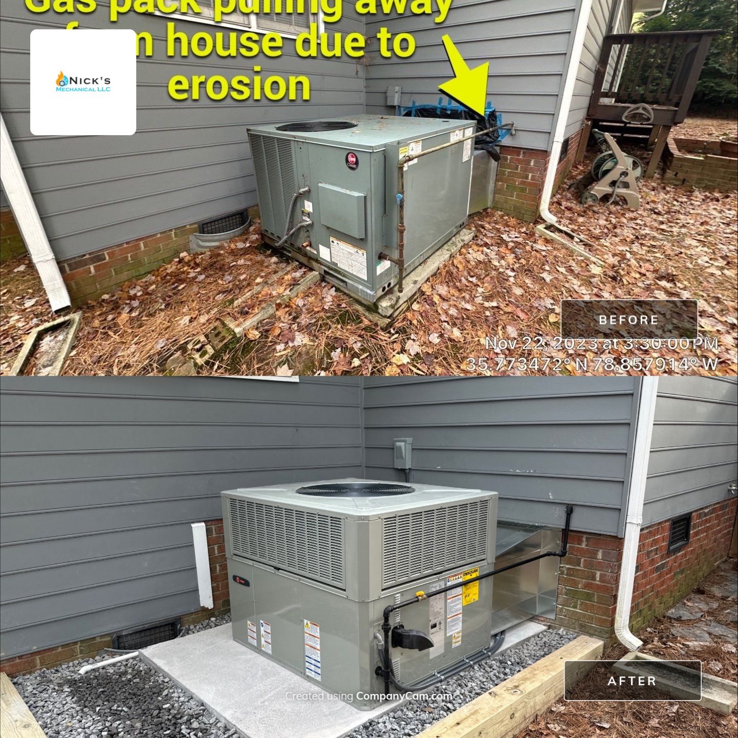 Trane Package Unit Installation by Nick's Mechanical LLC.