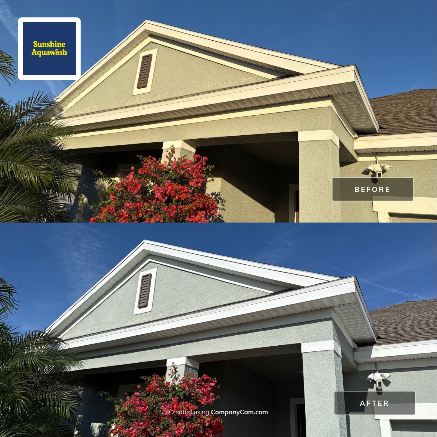 One-Story House Wash & Driveway Cleaning in Trevesta – Palmetto, FL by Sunshine AquaWash