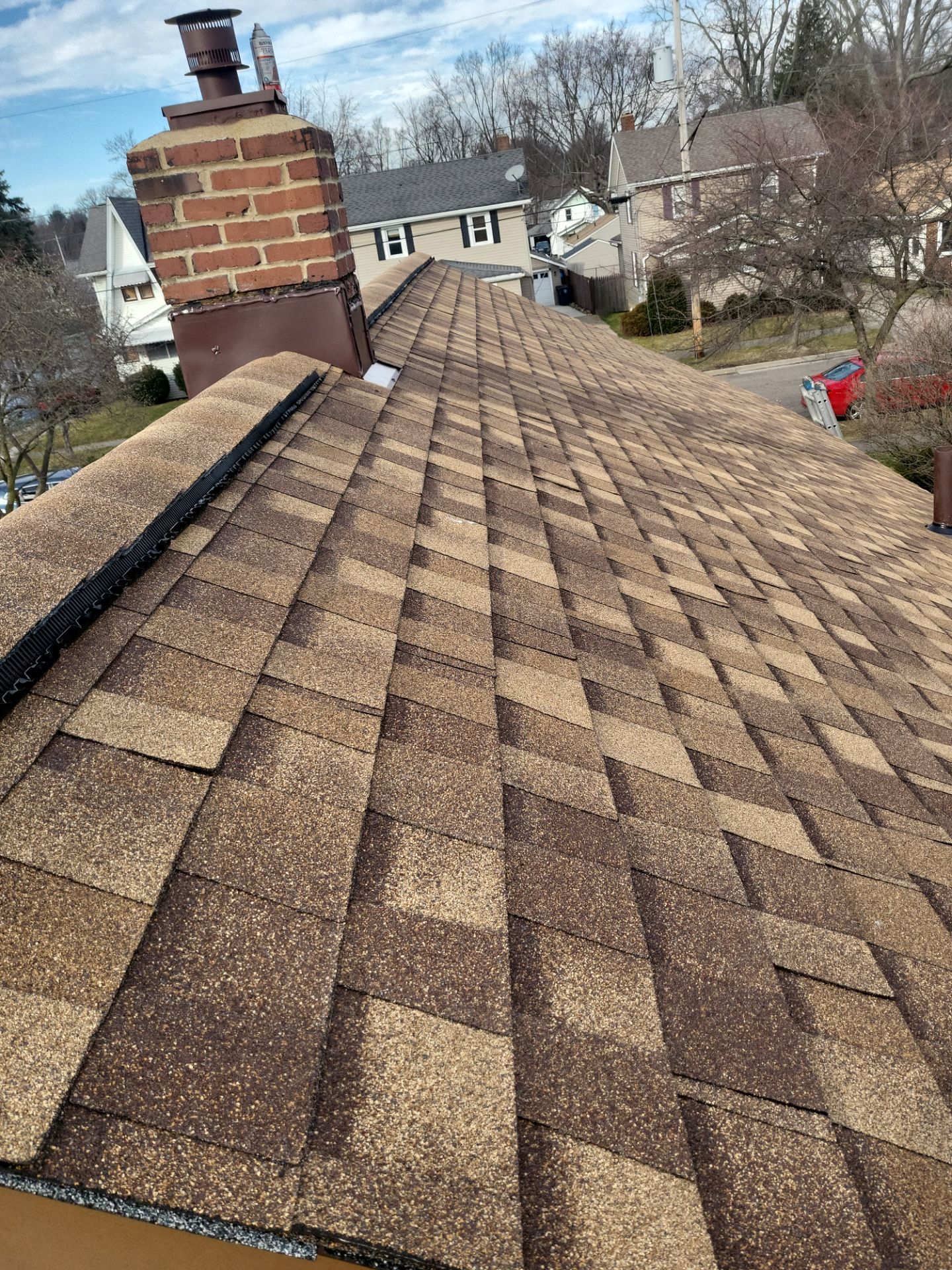 Atlas Pinnacle, Color: Morning Harvest, Drip Edge: Royal Brown by Eagle Eye Roofing