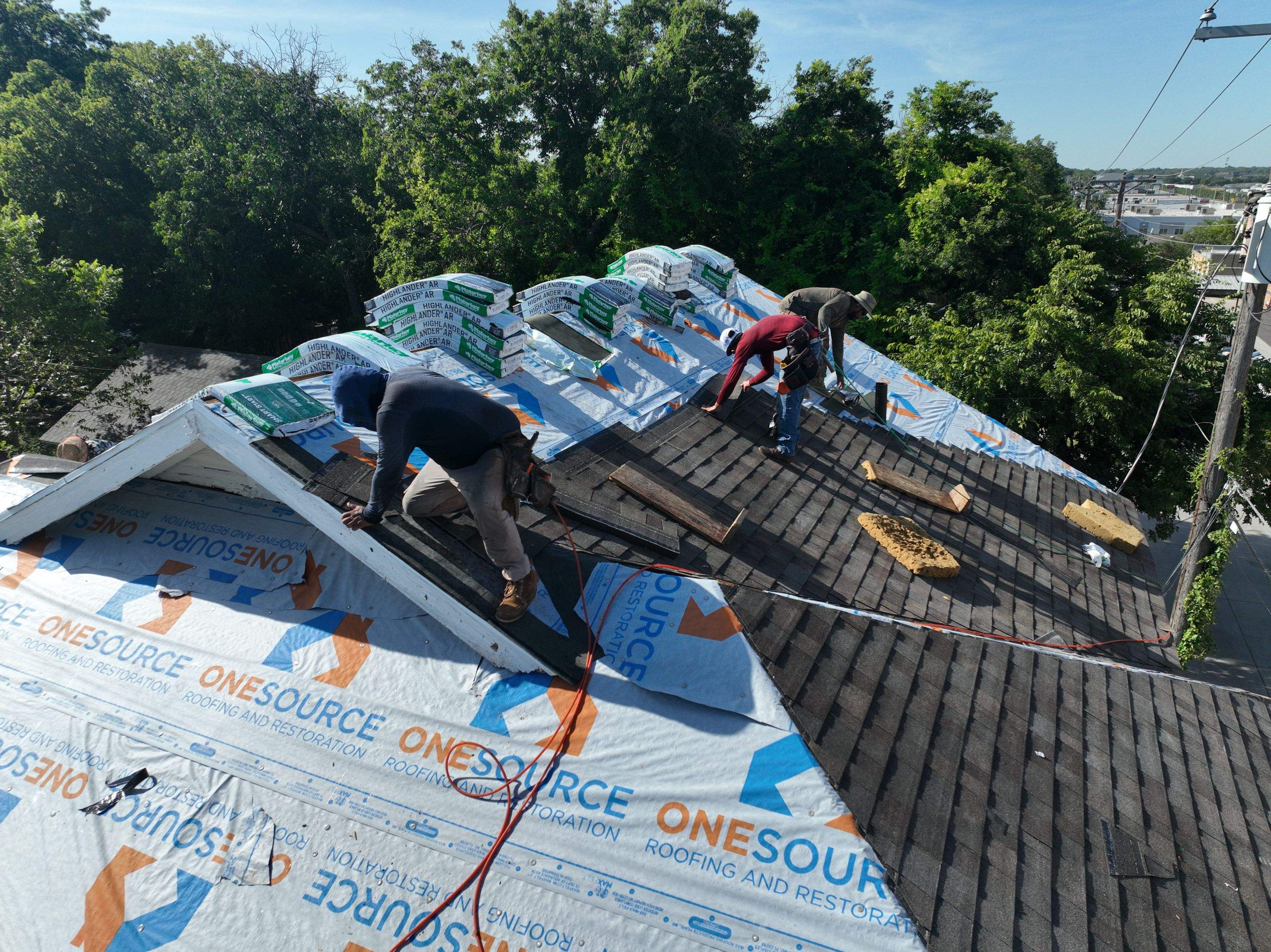 Residential Roofing Installation using Malarkey Highlander Natural Wood by OneSource Roofing and Restoration