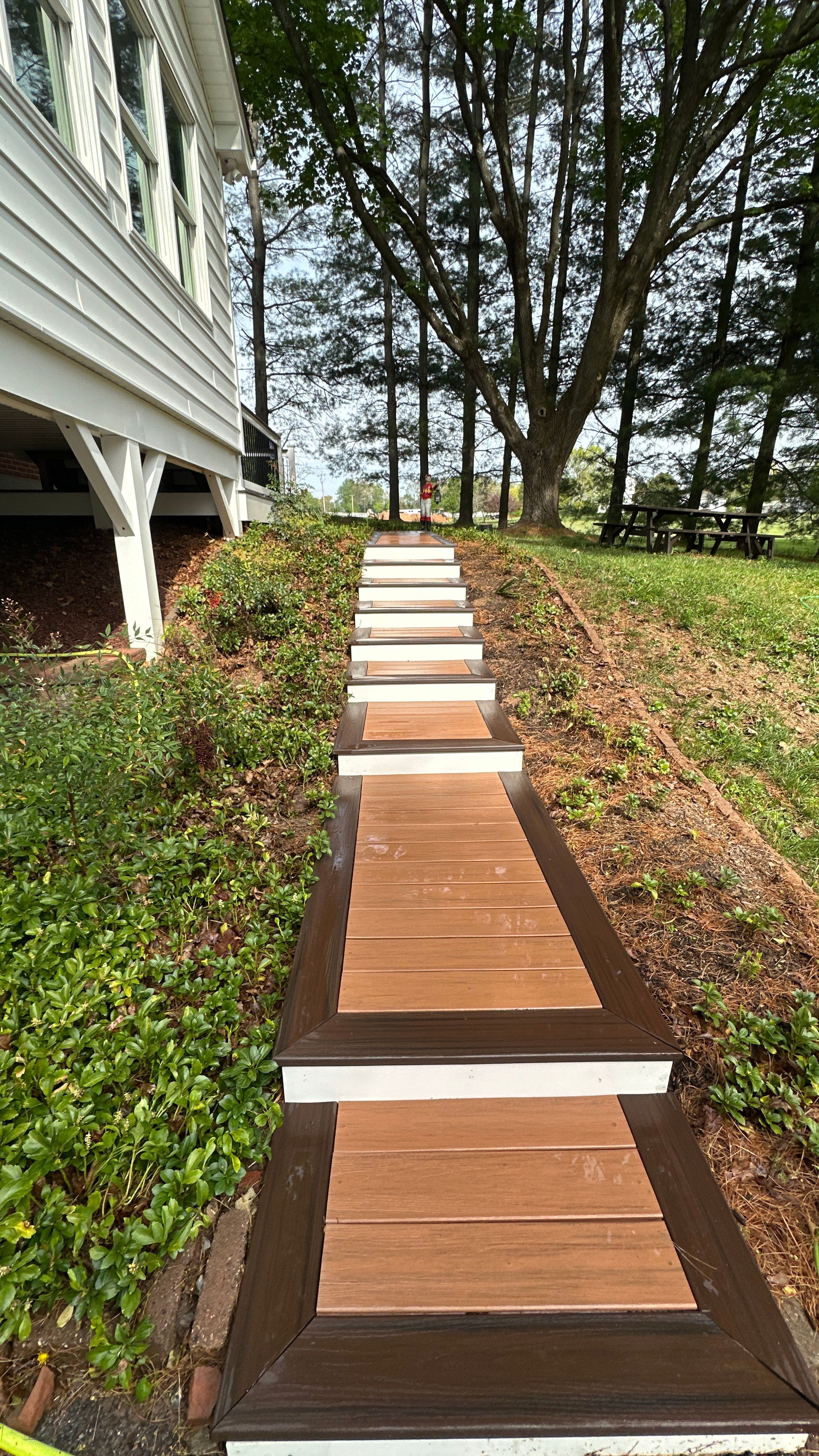 Composite Deck Construction and Exterior Walkway in Sykesville by Baltimore Pressure Washers Inc.