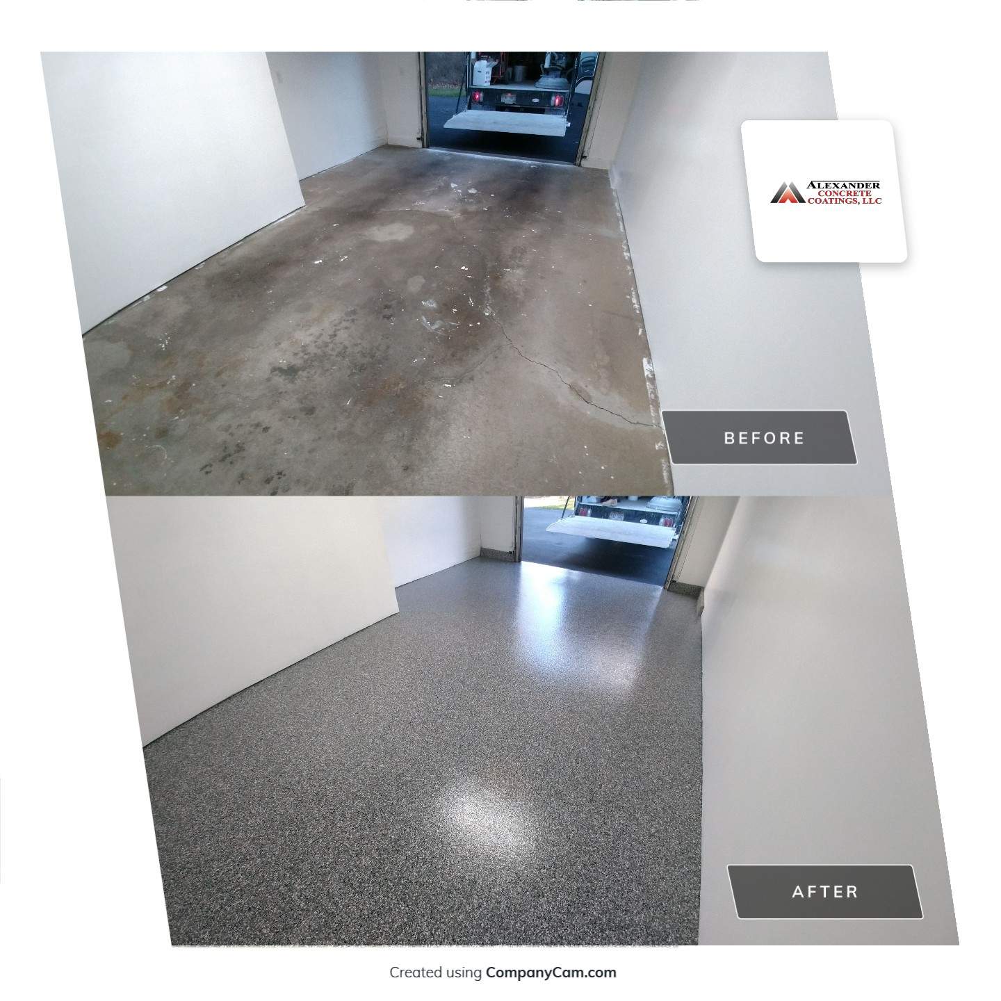 Single Car Garage in Smoke - Boardman, OH by Alexander Concrete Coatings