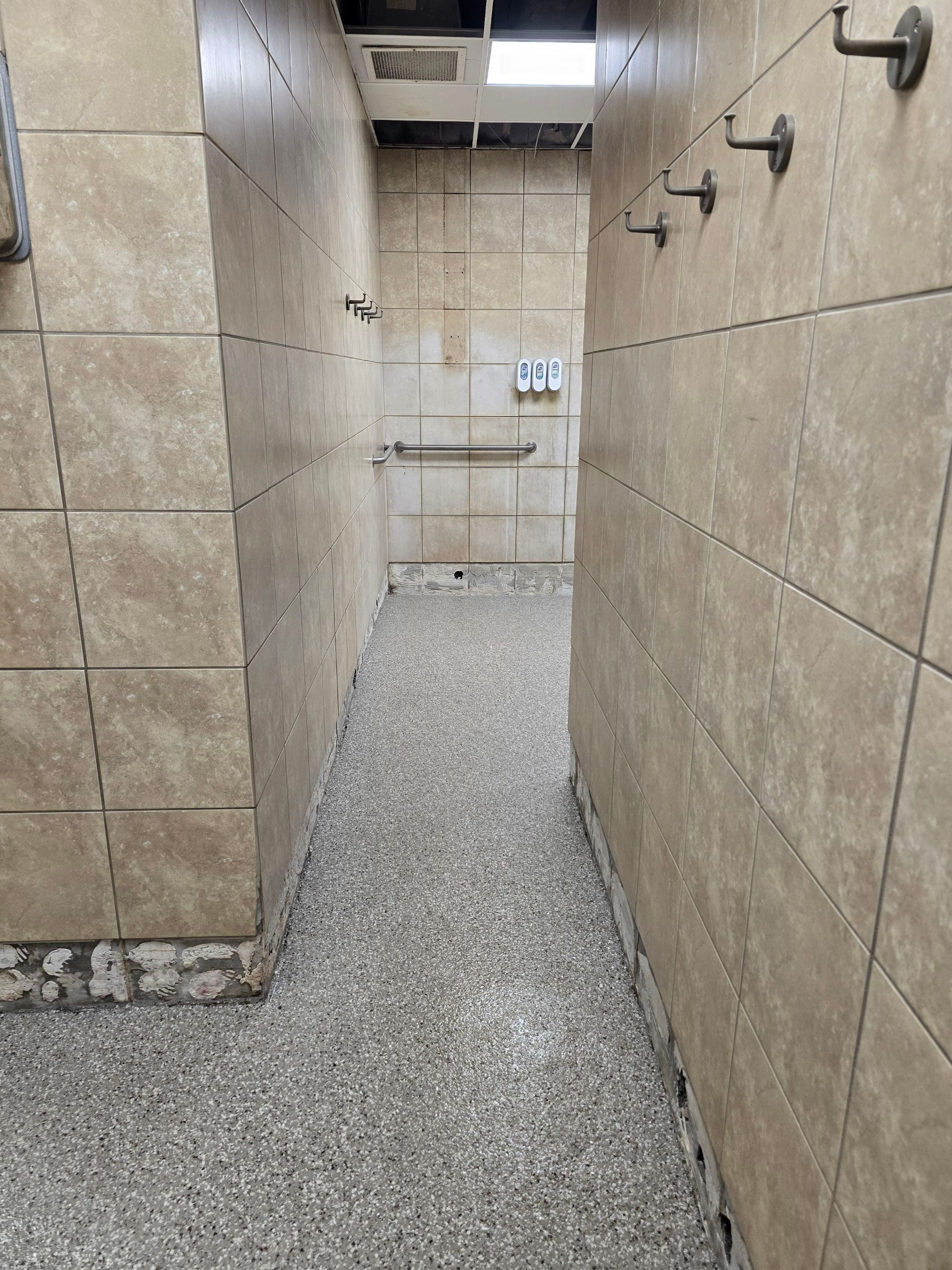 Gym Locker Room Upgrade Using Creekbed by Elite Floor Solutions