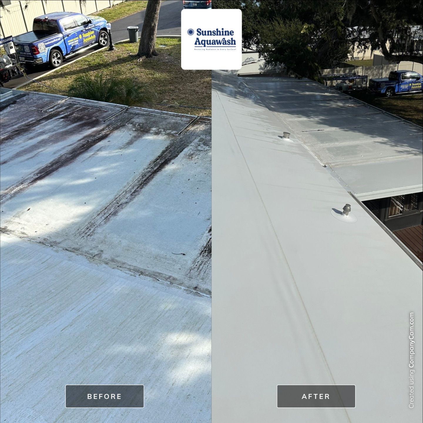 TPO Membrane Roof Cleaning and Gutter Cleaning by Sunshine AquaWash