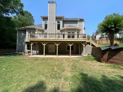 Elevated Wood Deck Replacement and Staircase Installation in Woodstock
