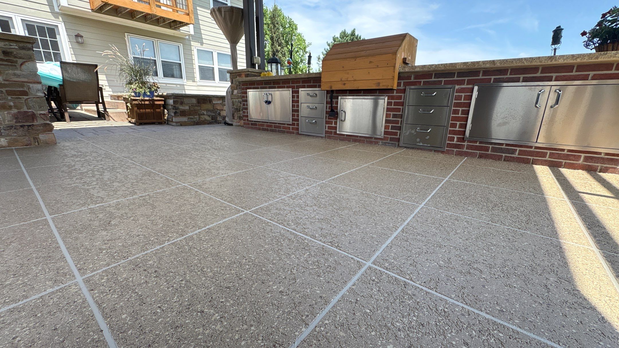Custom Back Patio Resurface - Kearney, MO by Big Red Decorative Concrete, LLC