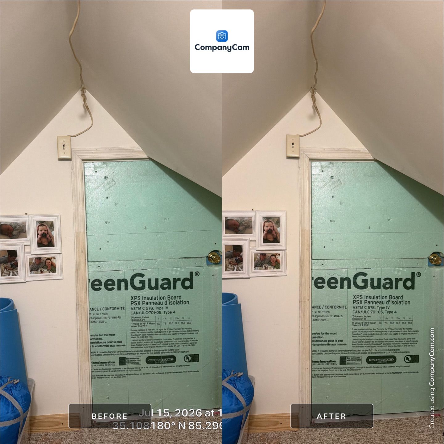 Chattanooga Attic Access Door Insulation Using GreenGuard XPS Panels by CompanyCam Sales Demo