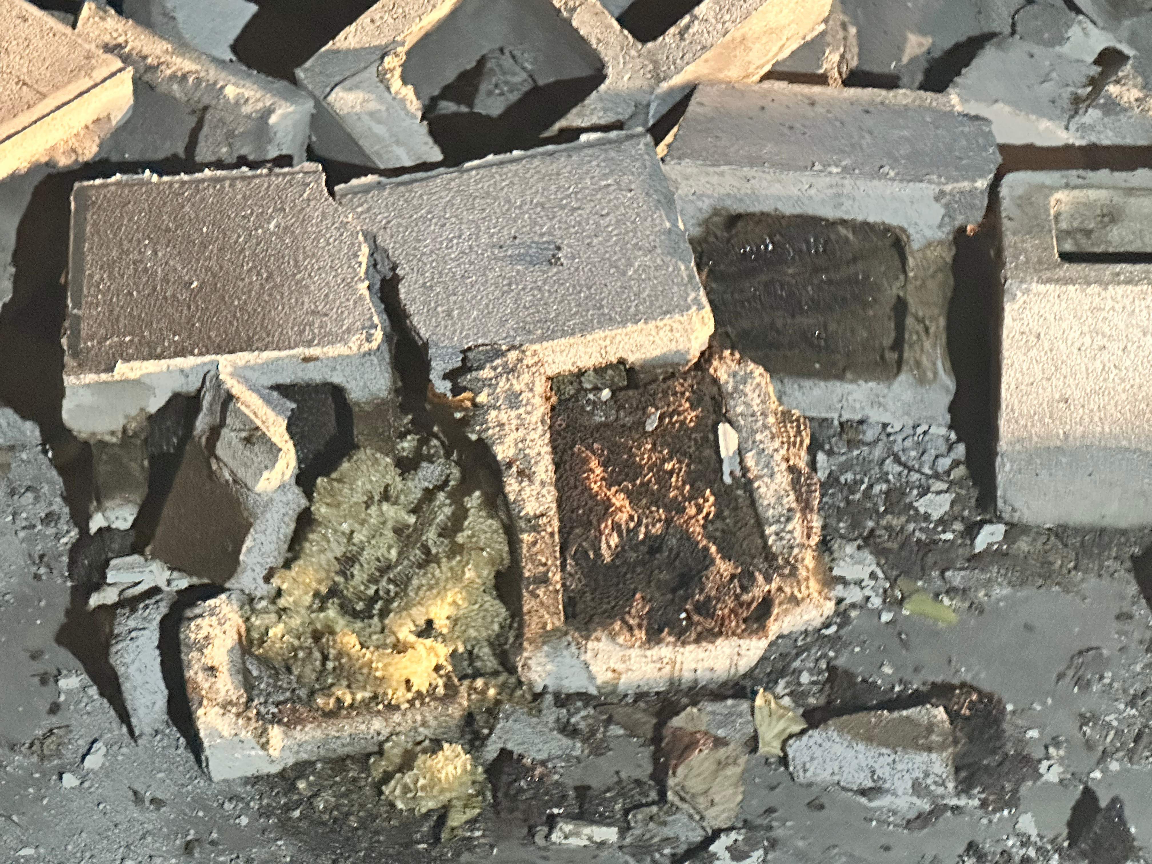 Demoed Cinderblock Wall by Rockwall Honey Bee Company