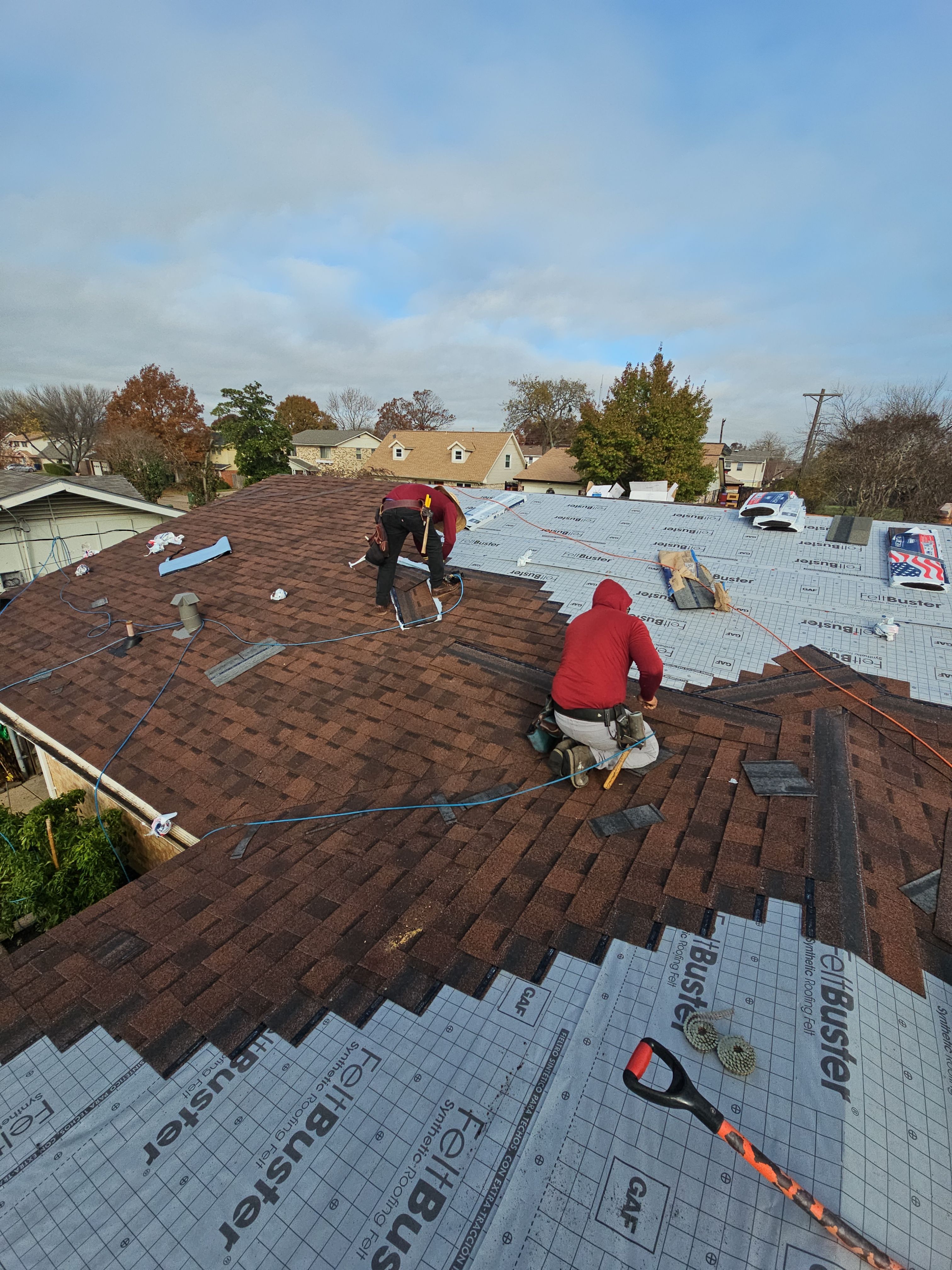 Complete Exterior Renovation: Roof, Custom Porches & Concrete Patio in Garland, TX by road roofing llc