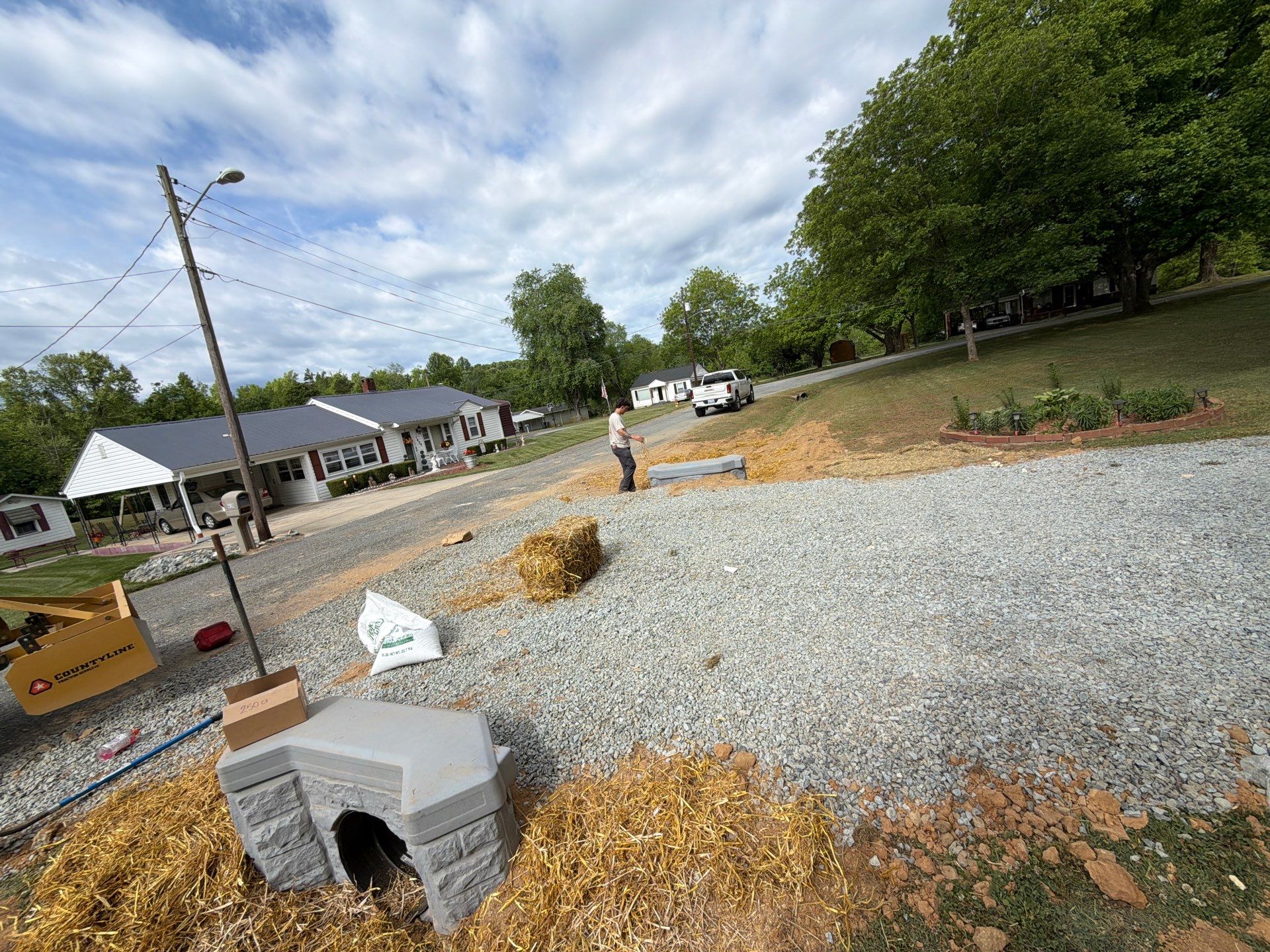 Drainage and Culvert Headwall Installation in Thomasville by Four Oaks Grading and Septic, LLC