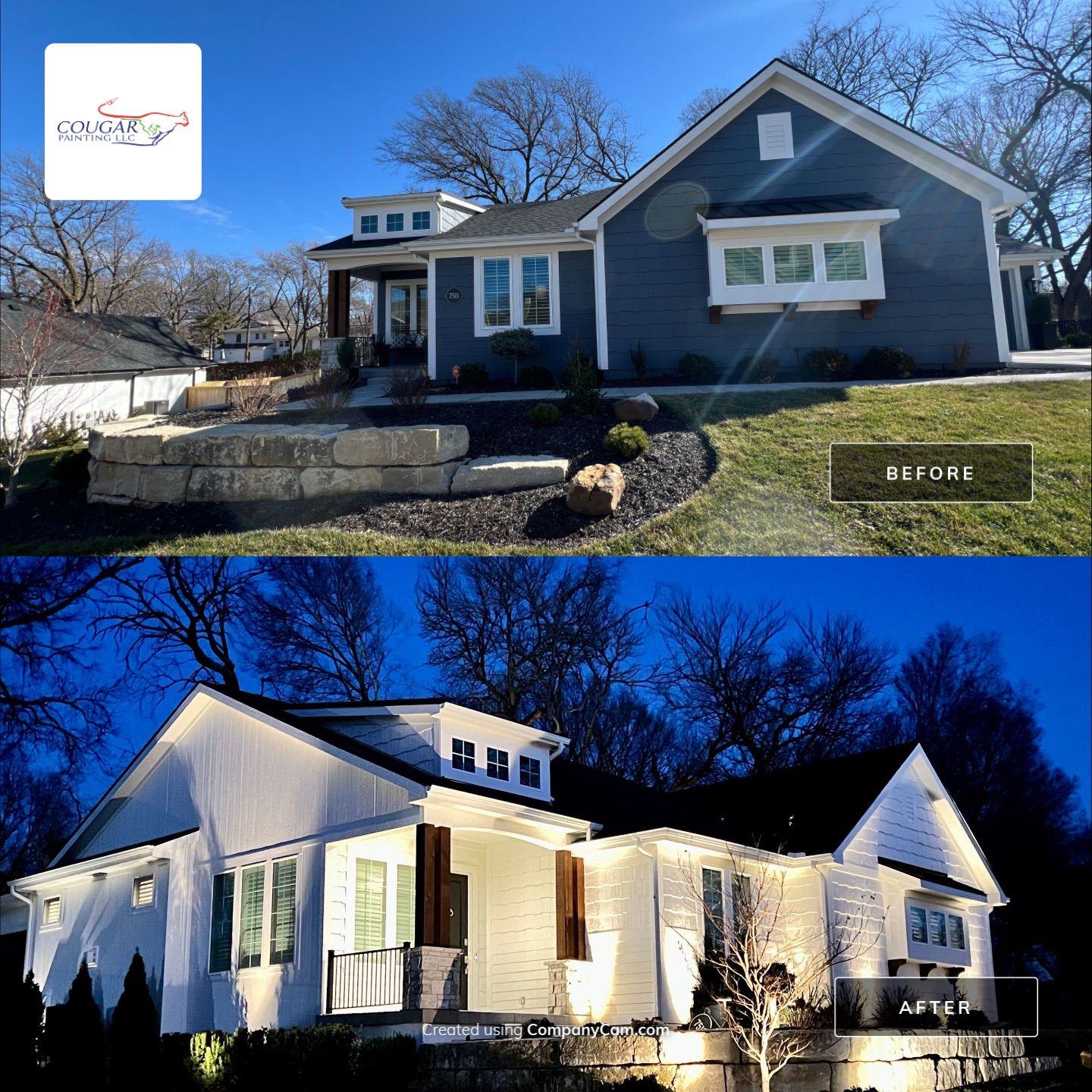 Southern Charm Meets Prairie Village – A Bright White Transformation by Cougar Painting