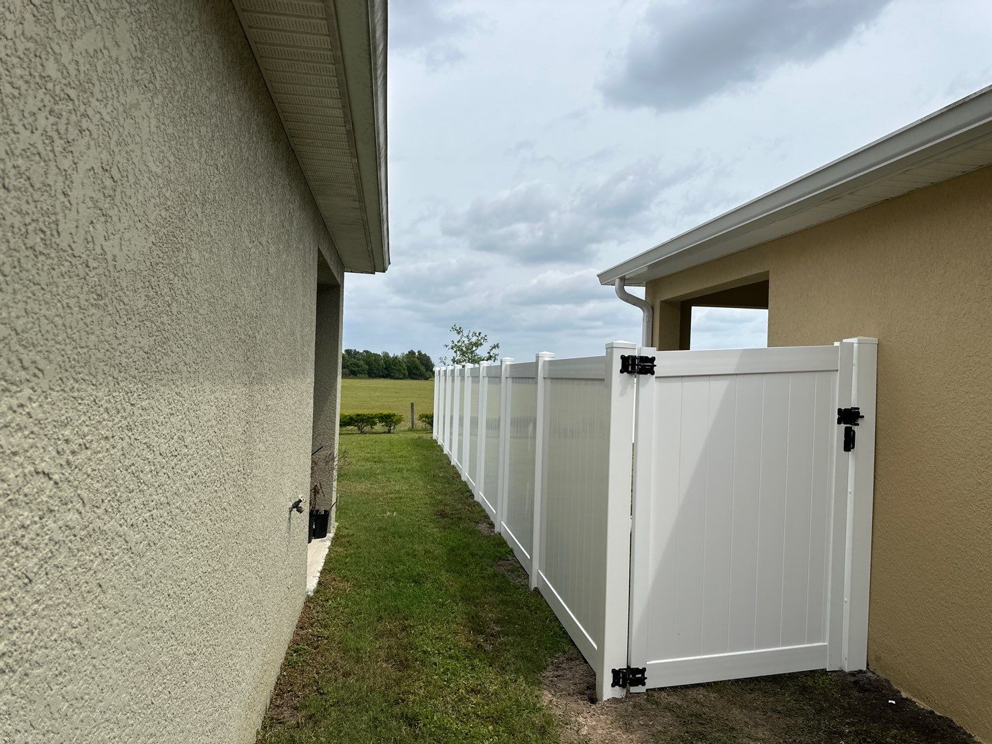 Aluminum Fence Installation using Vinyl Privacy Fence  by Asap fence and gates, LLC