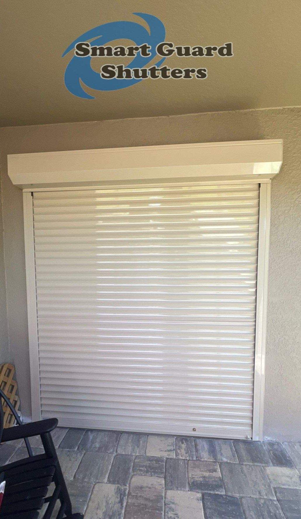 Hurricane protection in Beige/White by Smart Guard Shutters