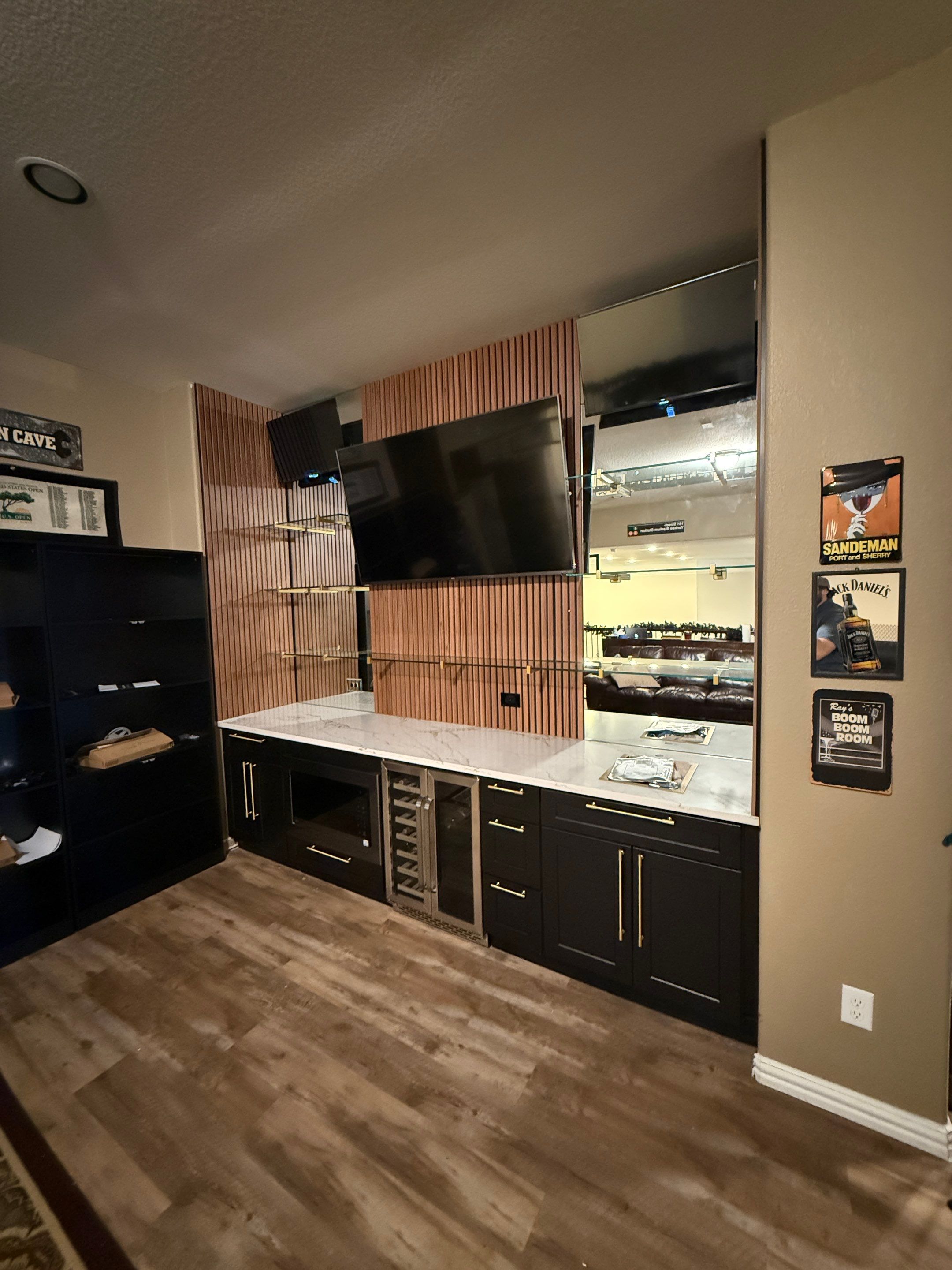 Mirrors and Shelving in Bar Area  by Richardson Glass & Mirror