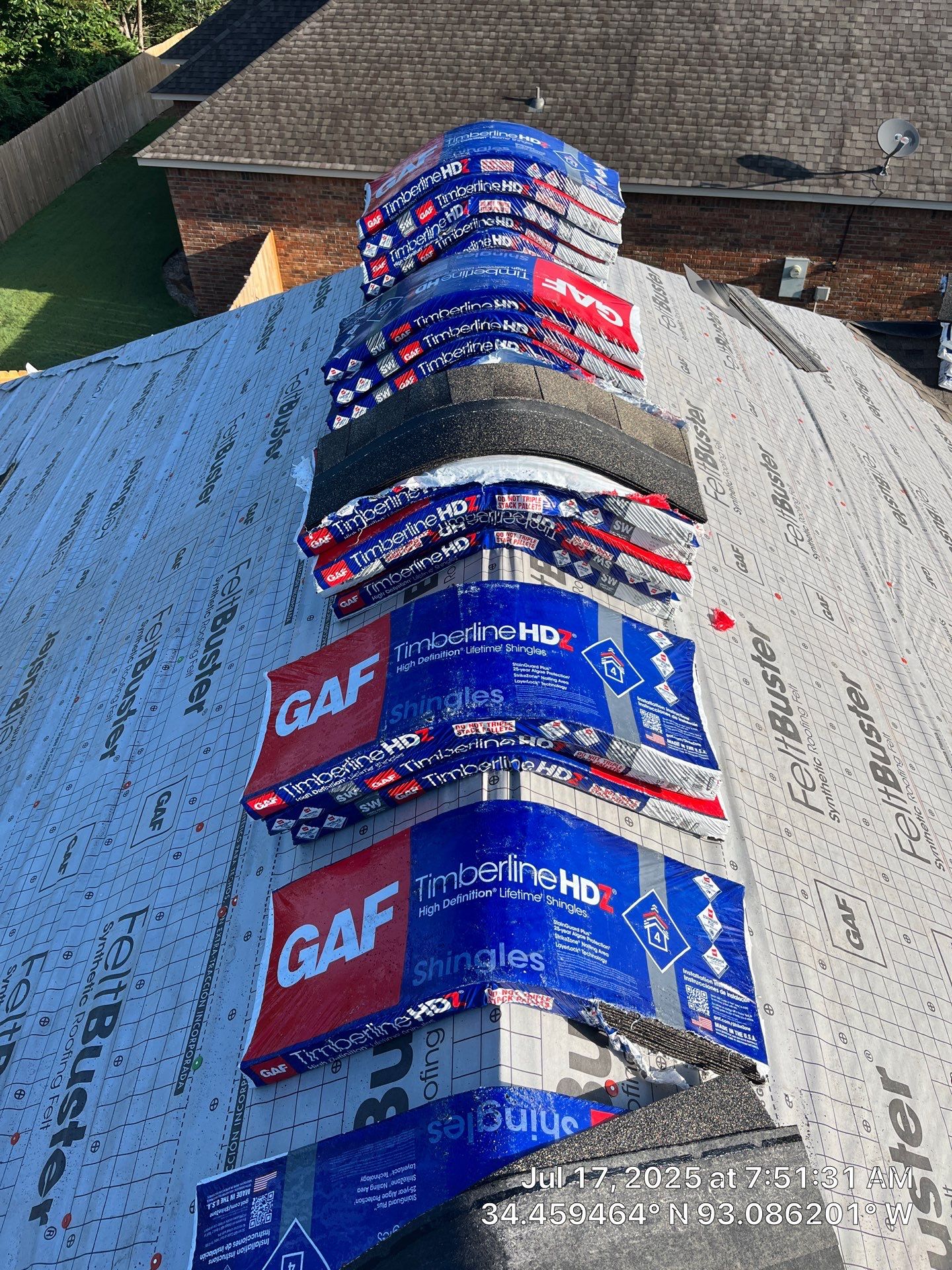 GAF Timberline HDZ Architectural Shingle Roof Replacement in Hot Springs by Temple Roofing and Exteriors