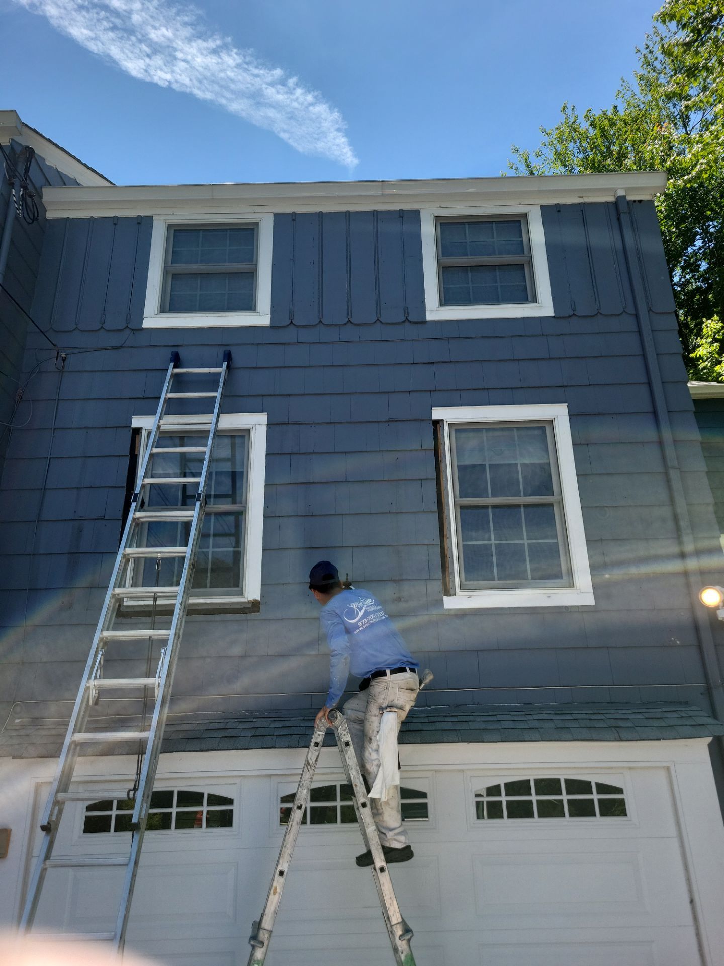 Exterior Painting and Cedar Shingle Siding Repair in Cedar Grove by Spectrum Painting, LLC