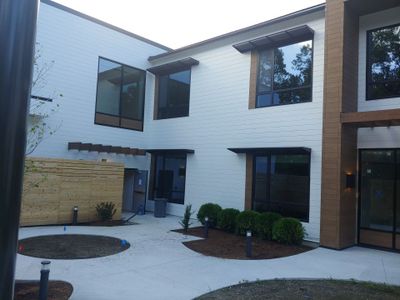 Norwell, MA Gutter Installation using Half Round Aluminum Gutter at The Cordwainer
