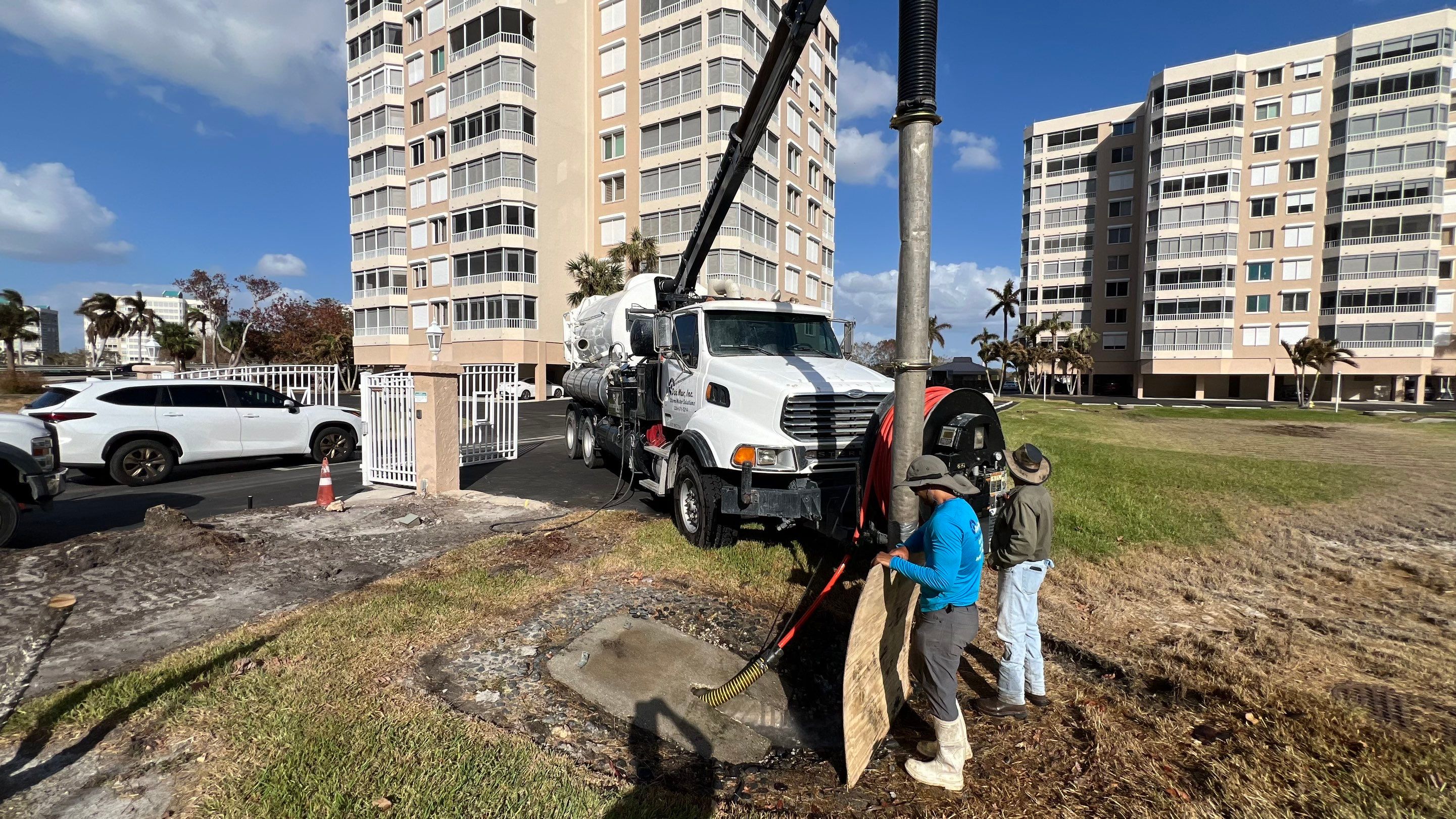 Condo Storm Water System Cleaning and Maintenance From Hurricane Ian by APS Power & Water