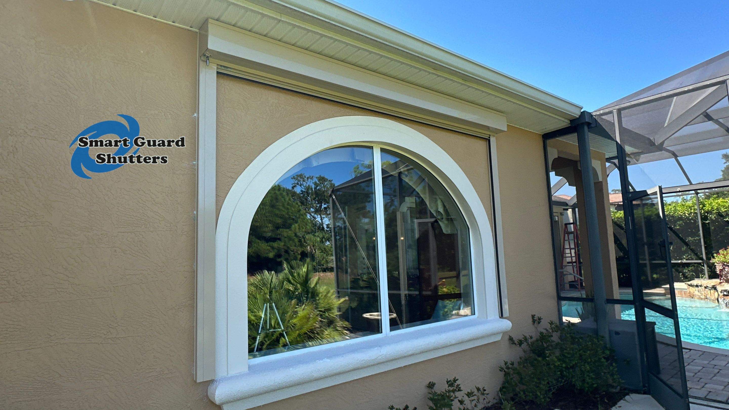 Hurricane Protection in Beige by Smart Guard Shutters