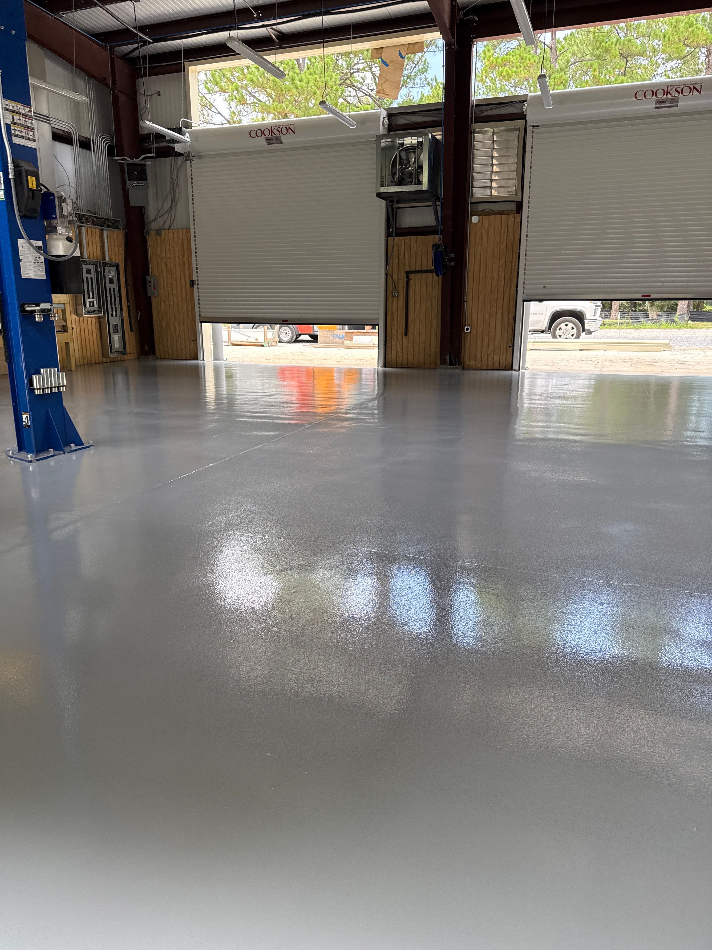 Industrial Epoxy Flooring for Sandhill Crane Workshop in Gautier
