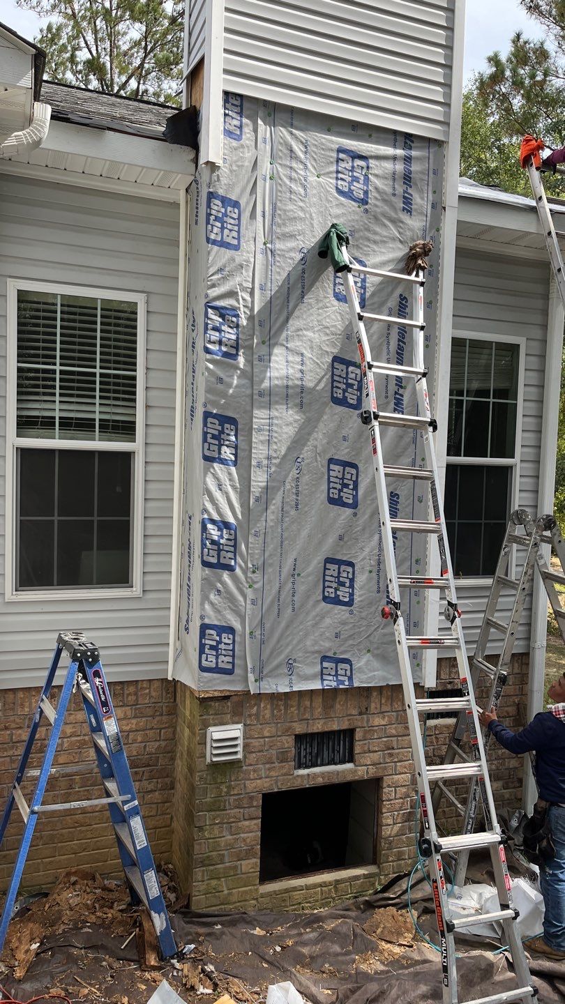 Roof Repair and Chimney Framing Repair by Midlands Roofing & Exteriors