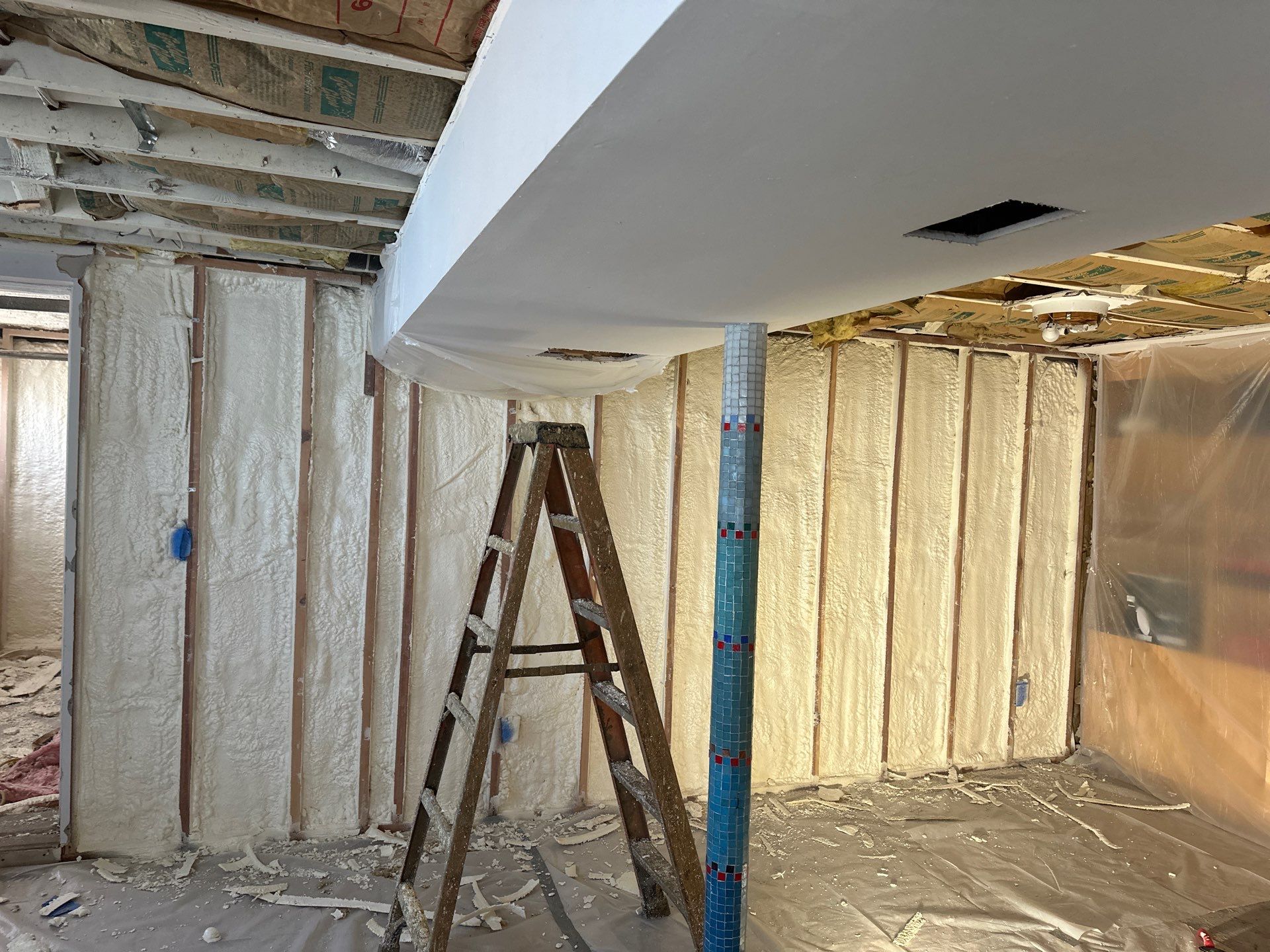Basement Exterior Walls using Closed Cell Spray Foam by NYS Foam & Energy