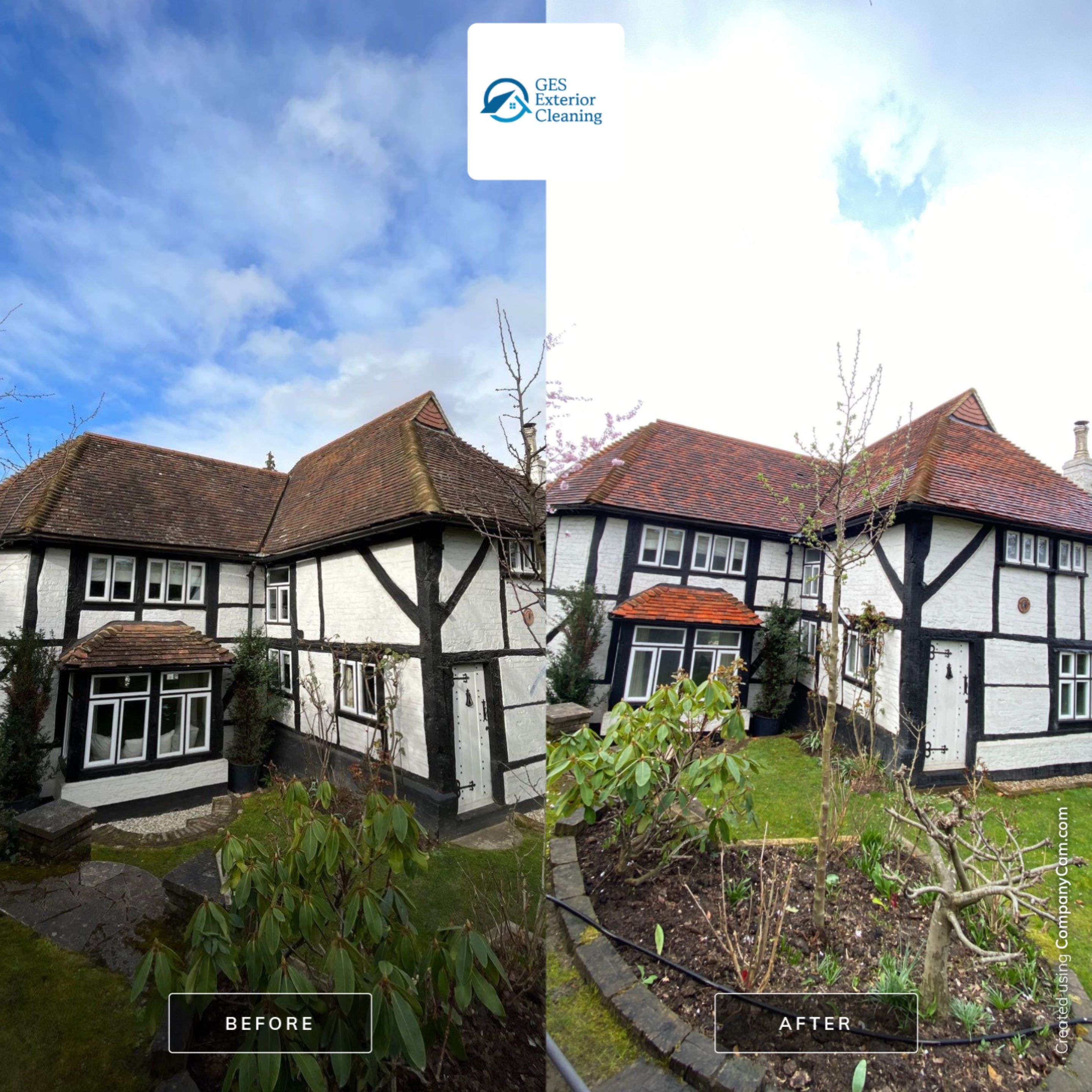 Roof Clean and Biocide Treatment using Mosmatic FSC and Biocide by Ges Exterior Cleaning ltd