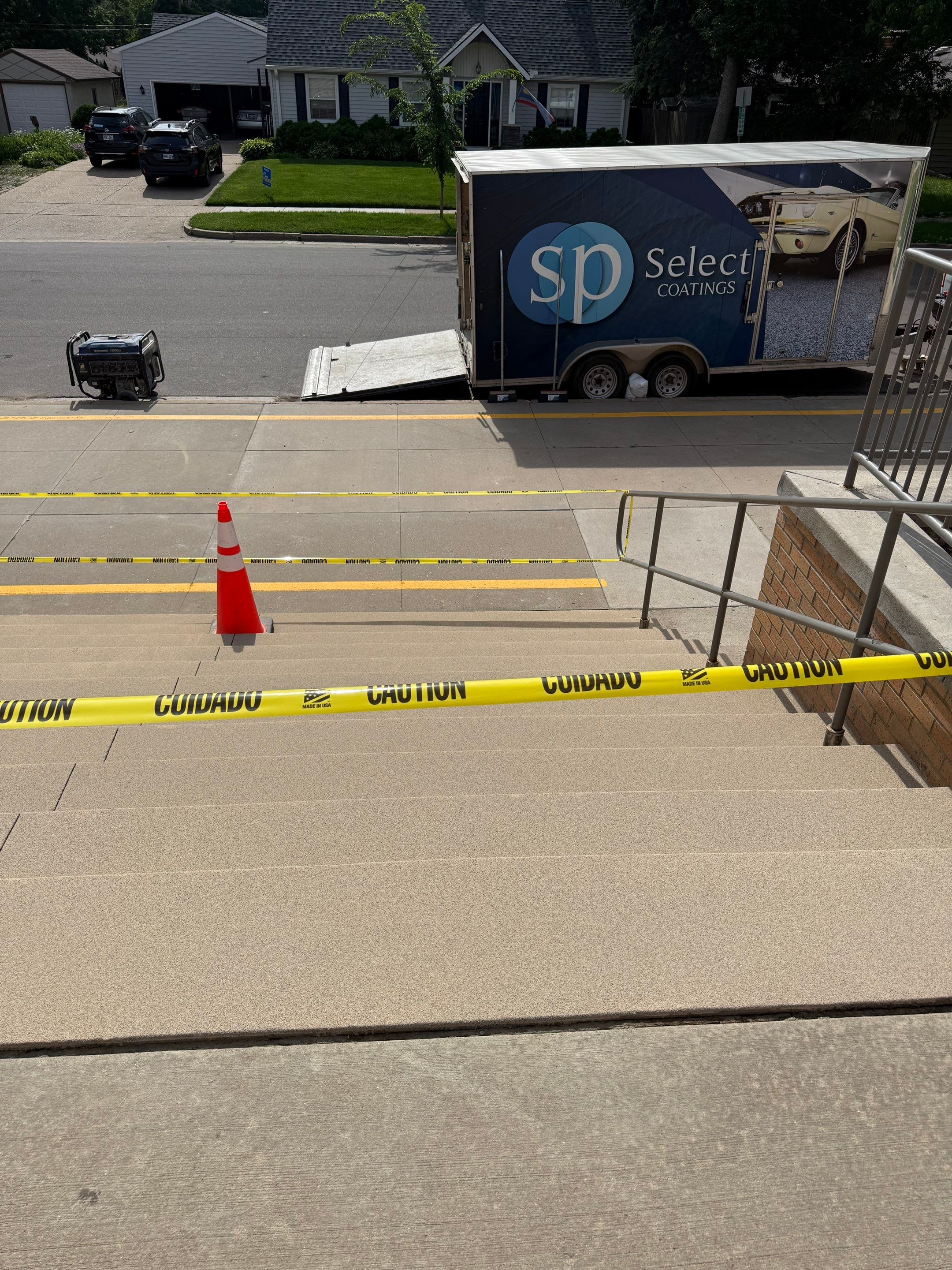 Concrete Stair Repair and Protective Coating in Sioux Falls by Select Painting, Coatings & Garage Cabinets