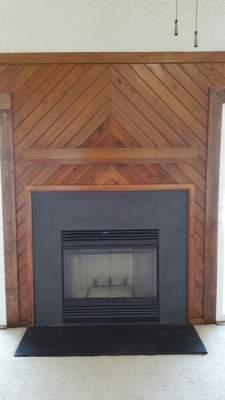 Wood Fireplace + Old Decor 