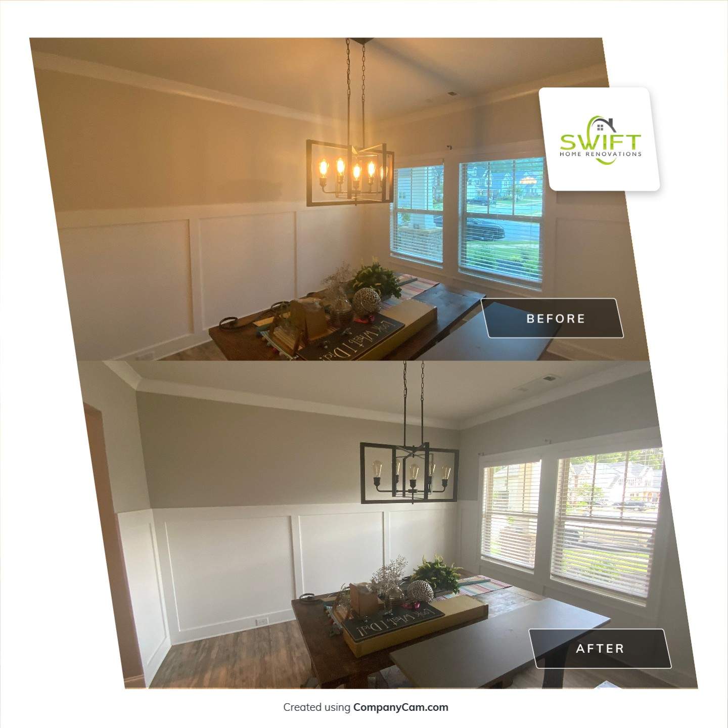 Interior House Painting and Accent Wall Installation in Canton by Swift Home Renovations