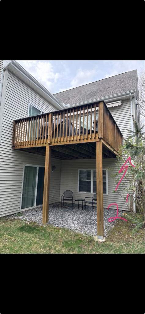 Deck replacement using trex select Millstone with transcend white railing. by DiGiorgi Roofing and Siding Inc